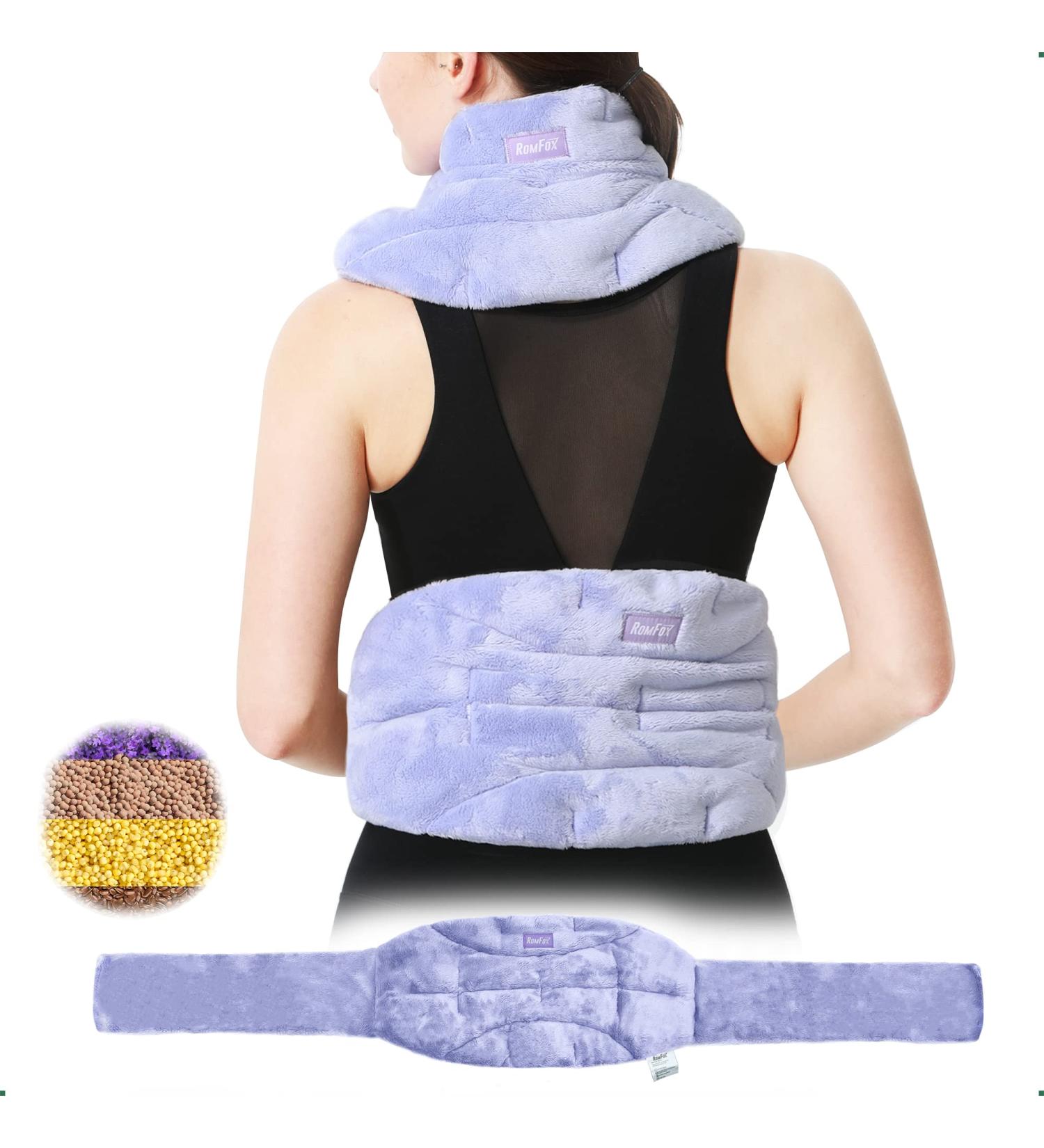 ROMFOX Microwave Heating Pad for Back Pain Relief - Lumbar, Waist, Stomach, Neck, Shoulder Heat Wrap - Moist Heat & Cold Compress Pad (Purple/Lavender Scented) - Buy Online on GoSupps.com