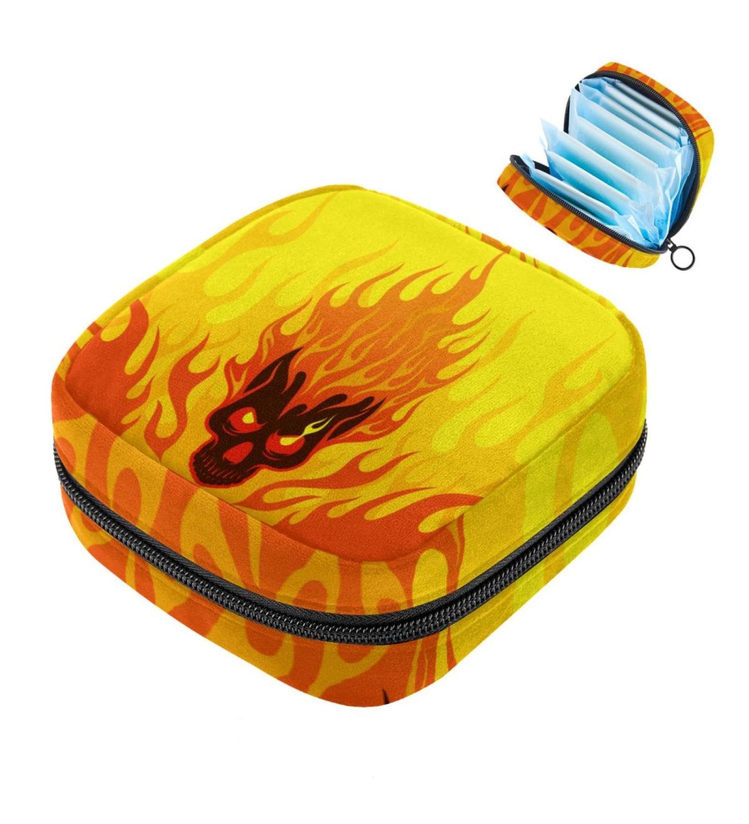 Portable Women's Menstrual Bags - Multi-Colored Skull Design for Teens | Shop Now! - Buy Online on GoSupps.com