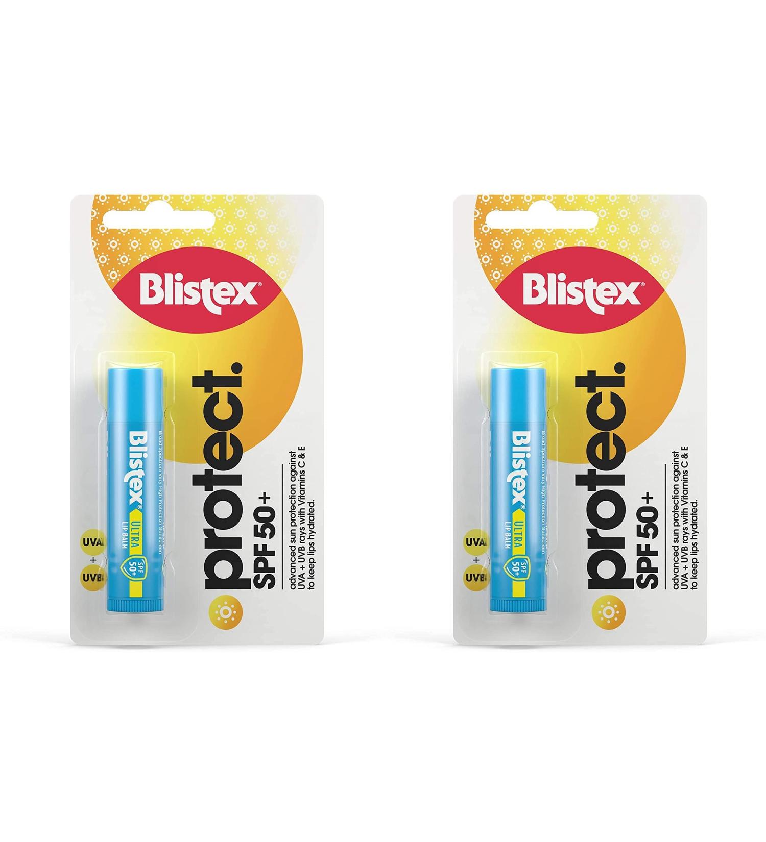 Blistex Ultra Lip Balm with SPF 50 Plus Lip Protection from UVA and UVB Rays 4.25 g (2 Pack) 2.13 g (Pack of 2) - Buy Online on GoSupps.com