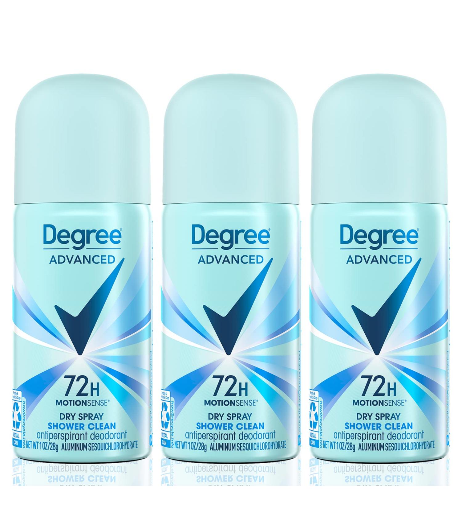 Degree Ultraclear Antiperspirant Deodorant for Women Travel Size 1.0 ounce 3 Pack Bundle Shower Clean Travel Size Deodorant (TSA Approved)