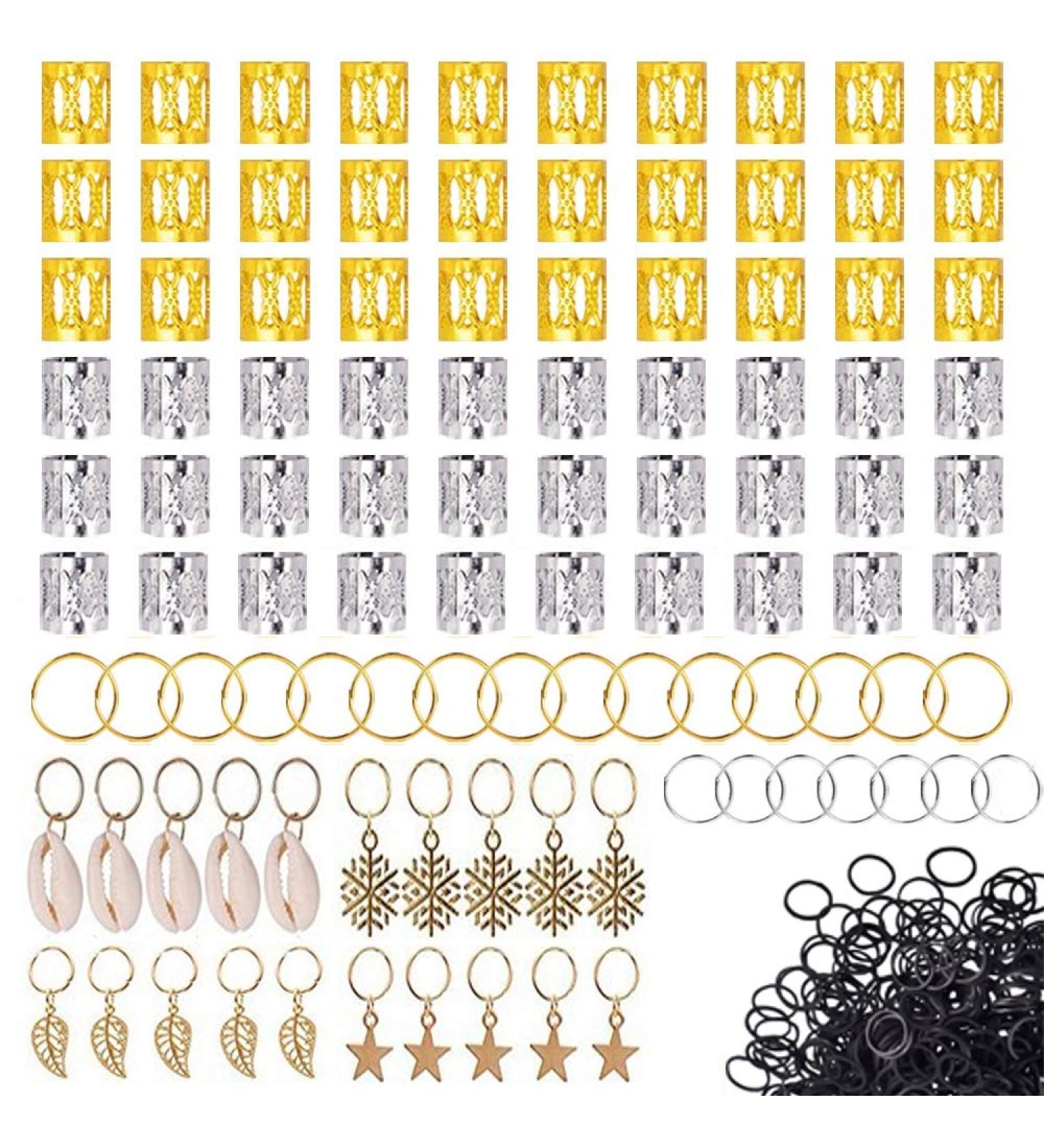 Sweeeoni 300-Piece Hair Clip Set | Dreadlocks & Braids Jewelry - Gold & Silver Accessories - Buy Online on GoSupps.com