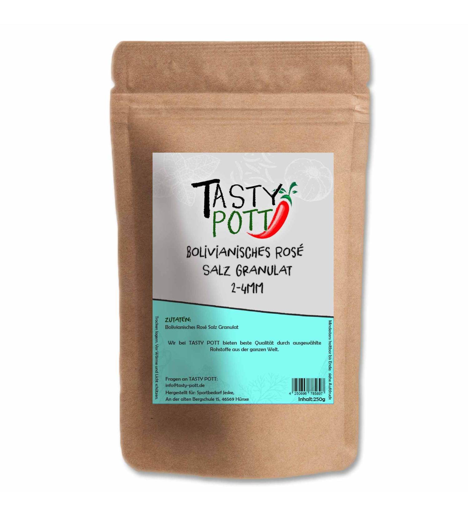 Tasty Pott Bolivian Pink Salt Granules 2-4mm 250g | Cooking & Seasoning | Salty Salty Salt | Premium Natural Salt | Refill Pack - Buy Online on GoSupps.com