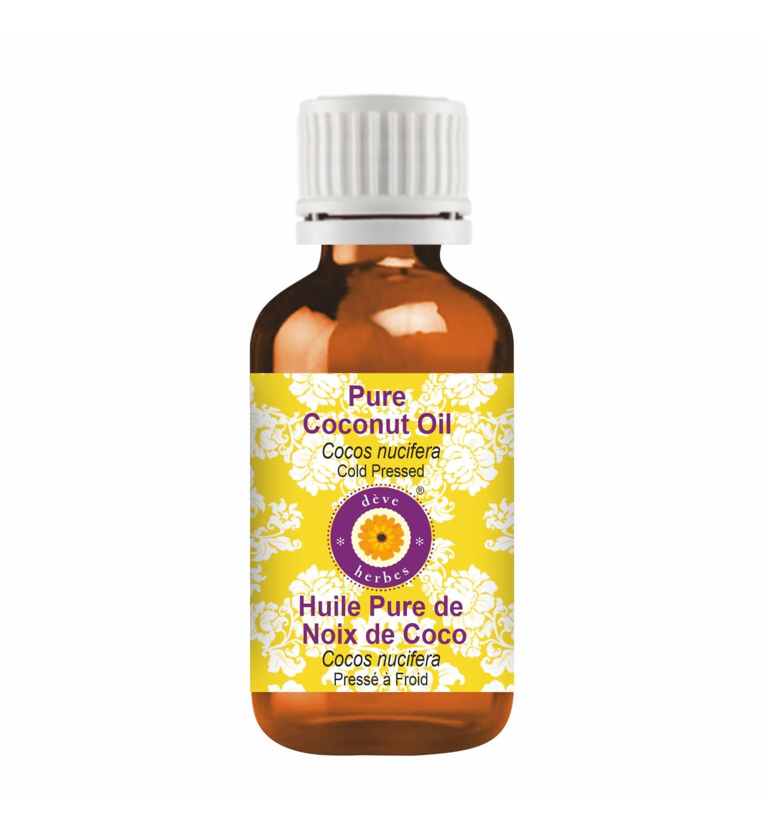 d ve herbes Pure Coconut Oil (Cocos nucifera) Cold Pressed 100ml (3.38 oz) - Buy Online on GoSupps.com
