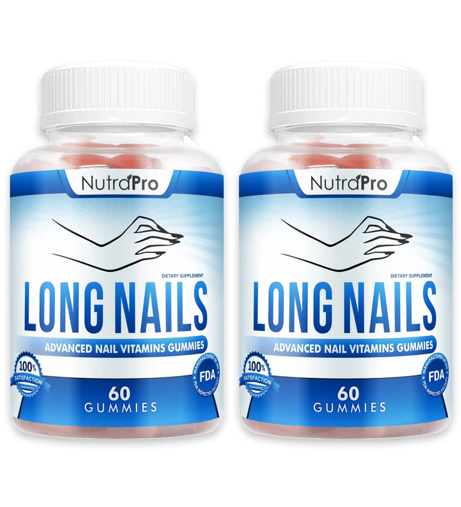 Stronger Nails with NutraPro Nail Growth Vitamins - Biotin and Collagen Gummies for Long, Healthy Nails - 60 Count (Pack of 2) - Buy Online on GoSupps.com