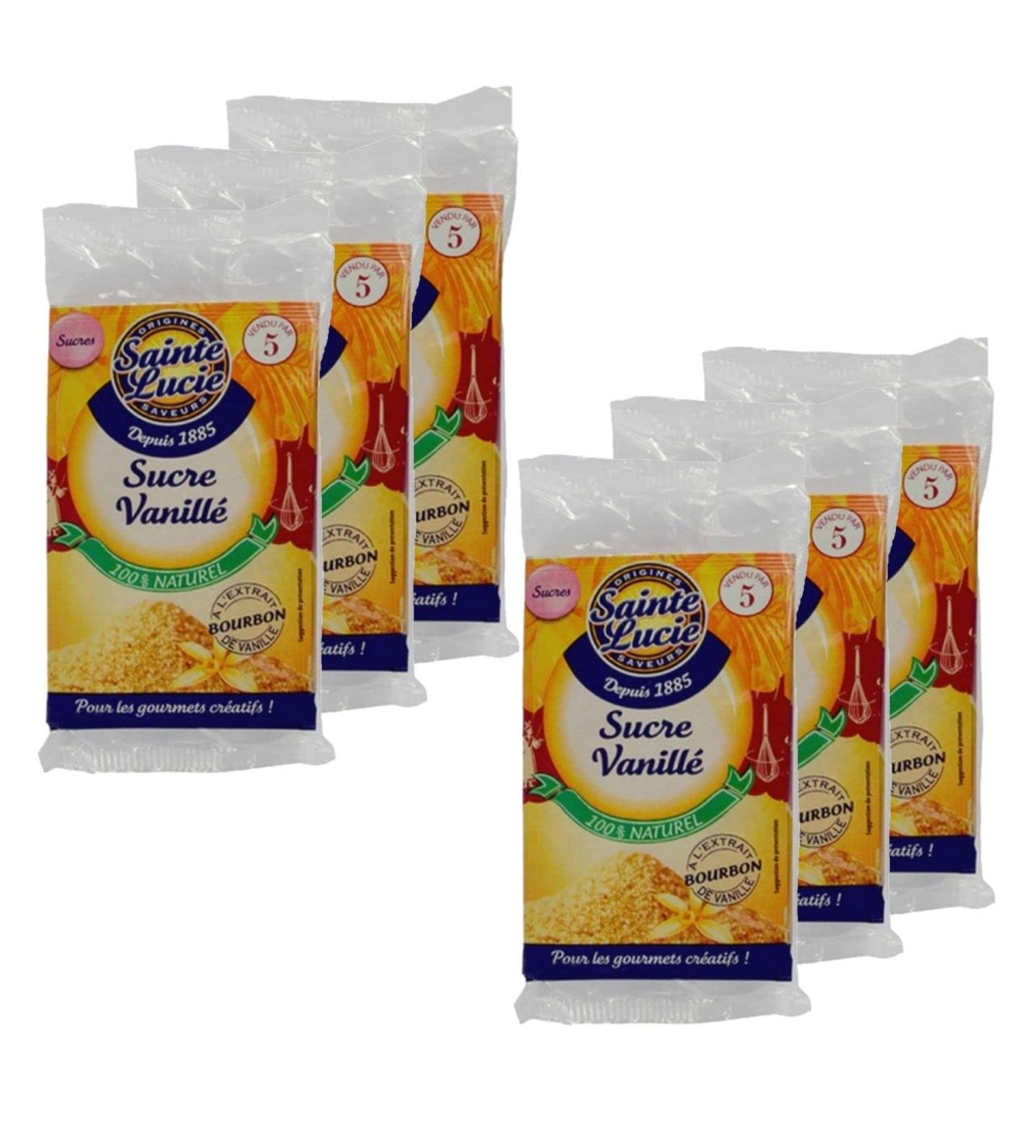Set of 6 Vanilla Sugar 5 Sachets 7.5 g - Pack 37 g