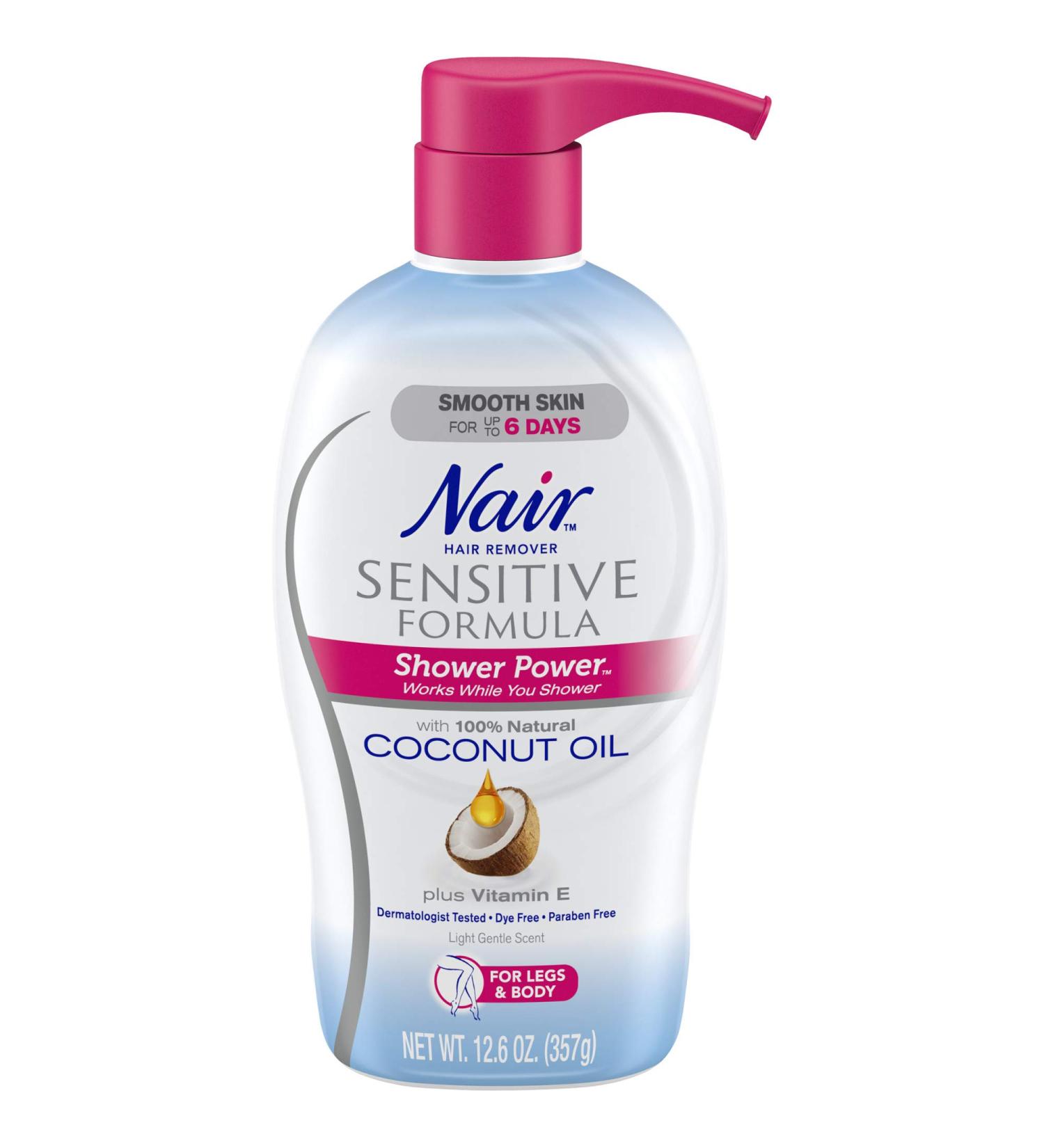 Nair Shower Power Hair Remover Cream with Coconut Oil & Vitamin E - 12.6 oz - Buy Online on GoSupps.com