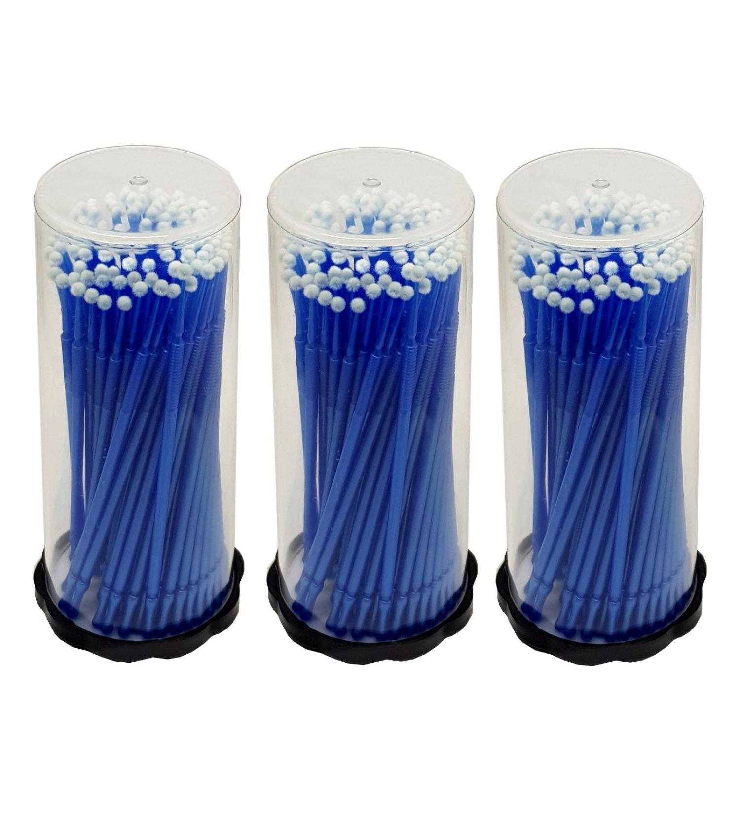 300 Microbrush Applicators for Eyelash Extensions - Premium 2.5mm Microfiber Cleaning Sticks - Blue - International Shipping Available - Buy Online on GoSupps.com