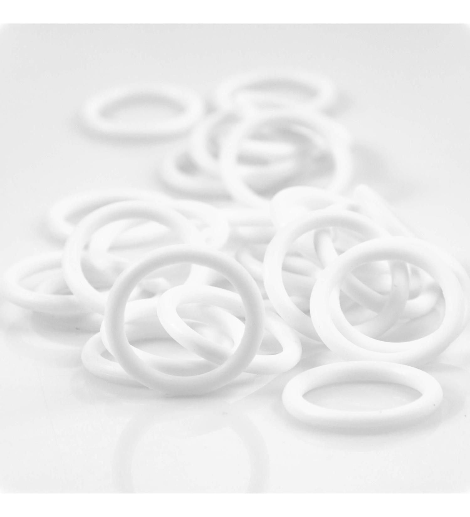 Adapter for pacifier & chain | Silicone O-ring | white | 5 pieces