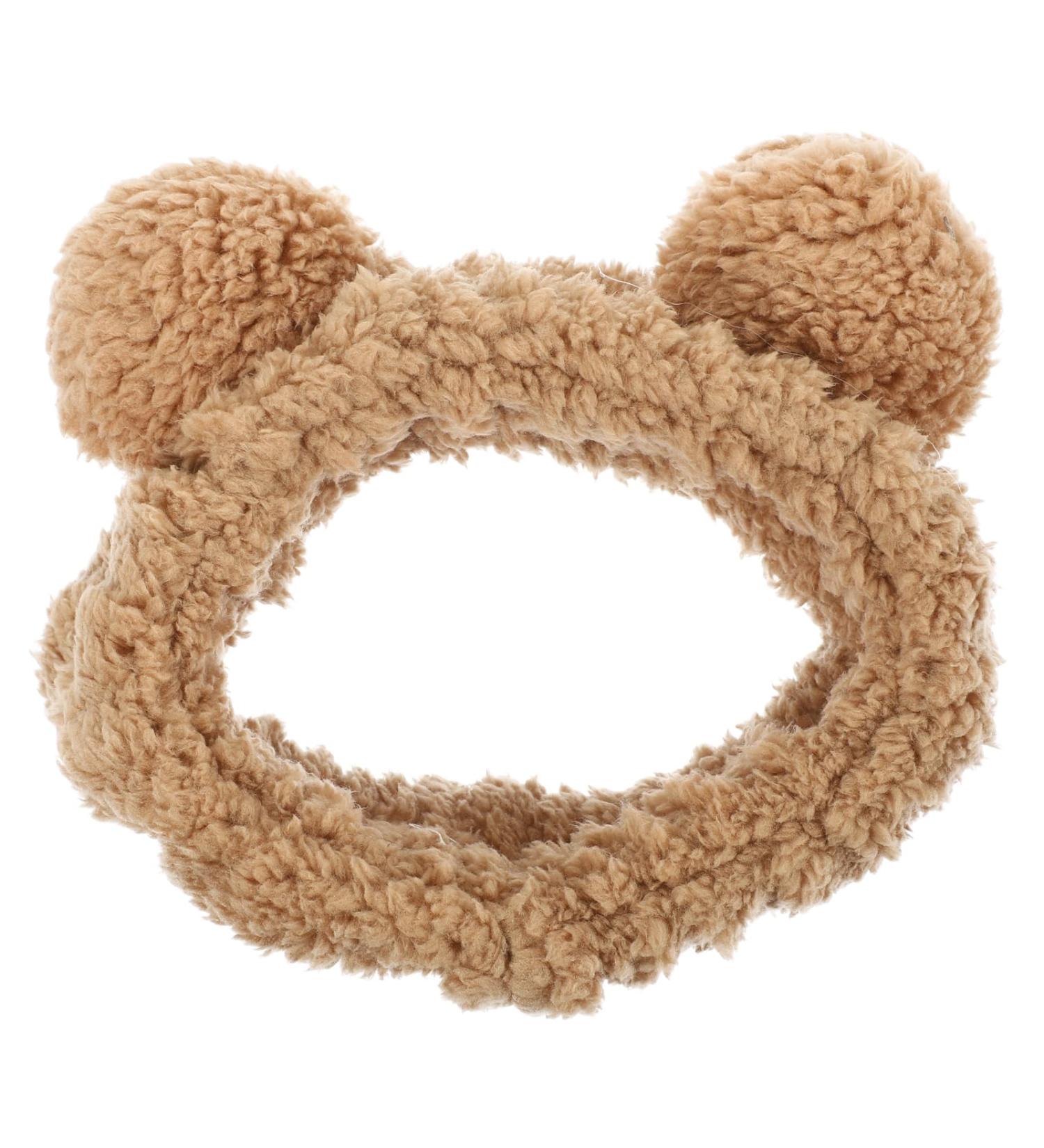 LALAFINA Plush Headband Bear Ear Face Wash Hairband Cartoon Makeup Spa Headwear Elastic Hair Turban Cute Hair Accessories - Buy Online on GoSupps.com