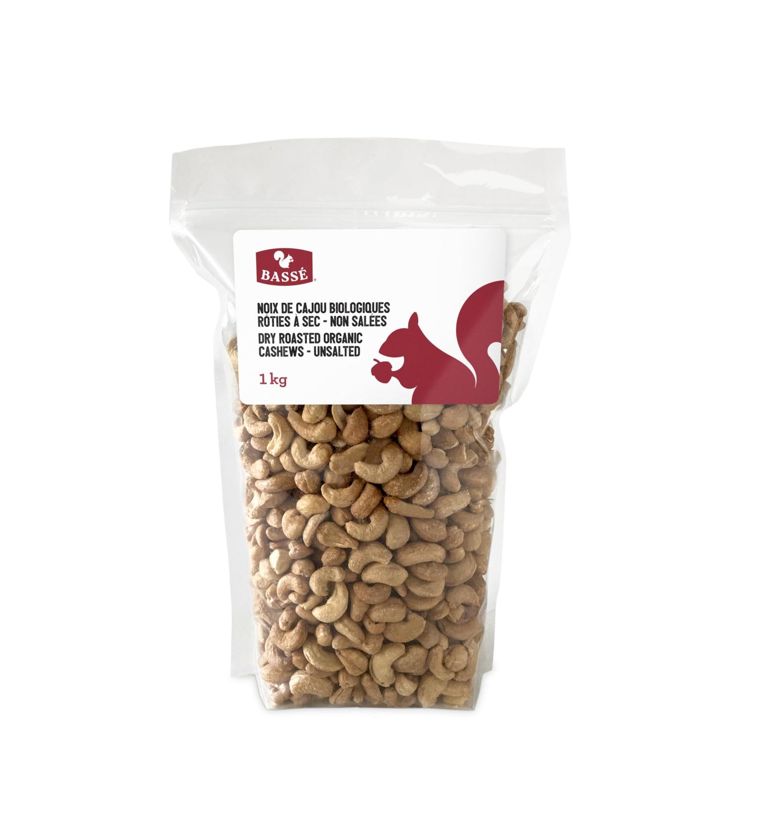 Bass Organic Dry Roasted Cashews Unsalted Whole Nuts 1kg - Buy Online on GoSupps.com