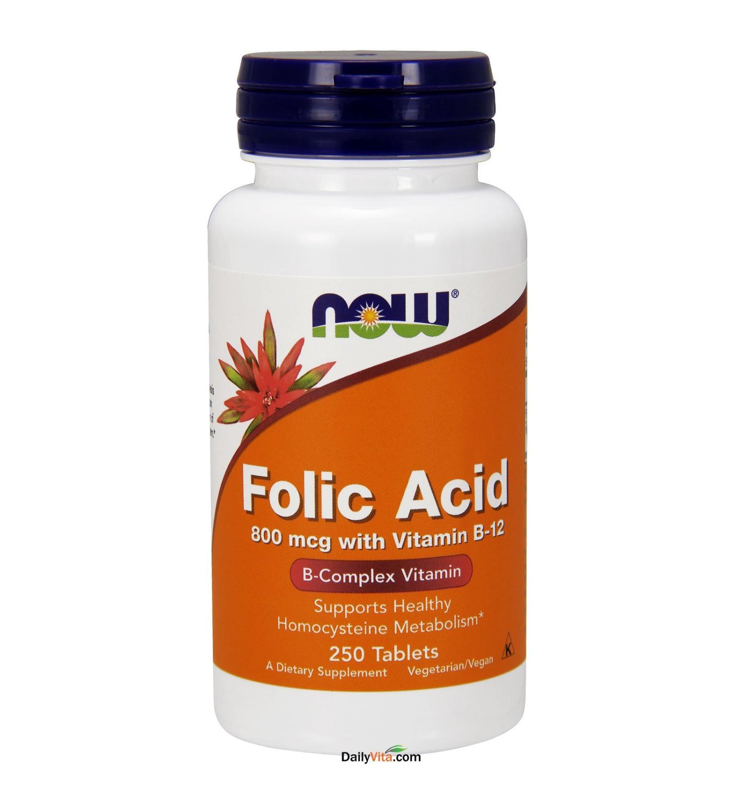 NOW Foods Folic Acid 800mcg 250C