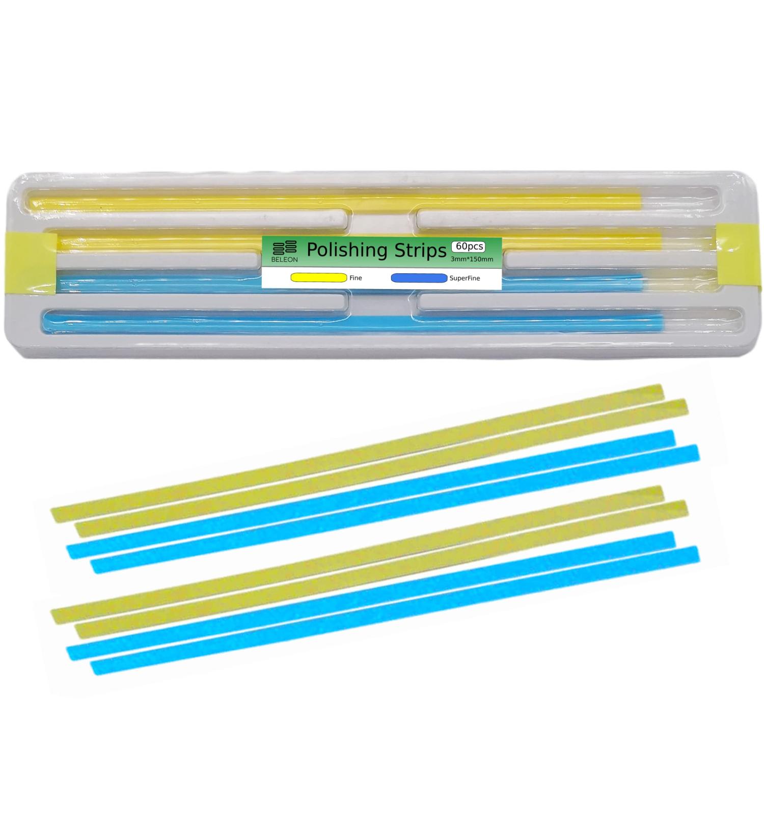 BELEON Dental Strips Abrasive for Polishing - Fine Superfine Kit 60pcs 3mm x 150mm - Teeth File & Polisher Set - Buy Online on GoSupps.com