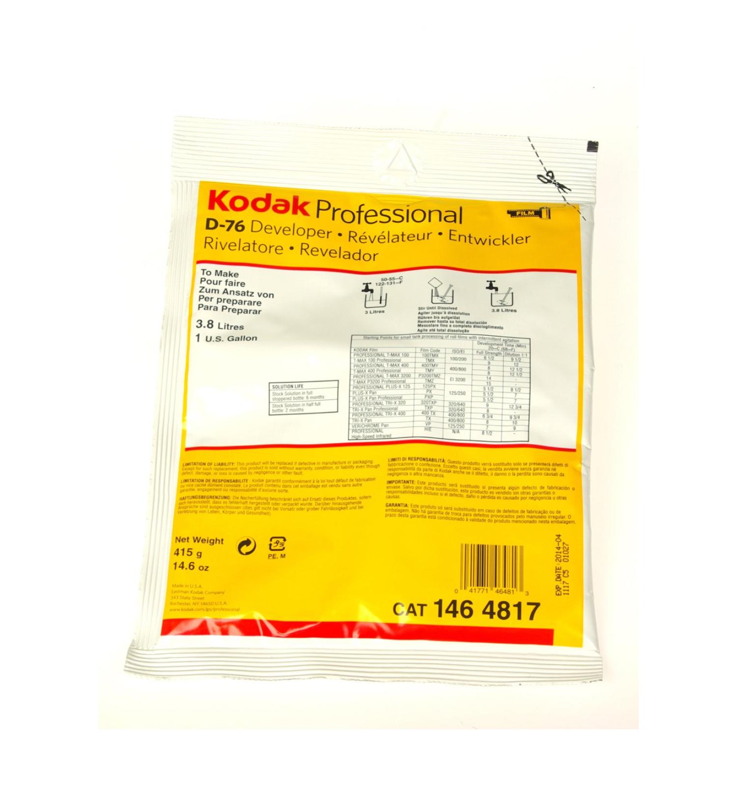 Kodak D-76 Developer Powder, B and W Film 1 Gallon