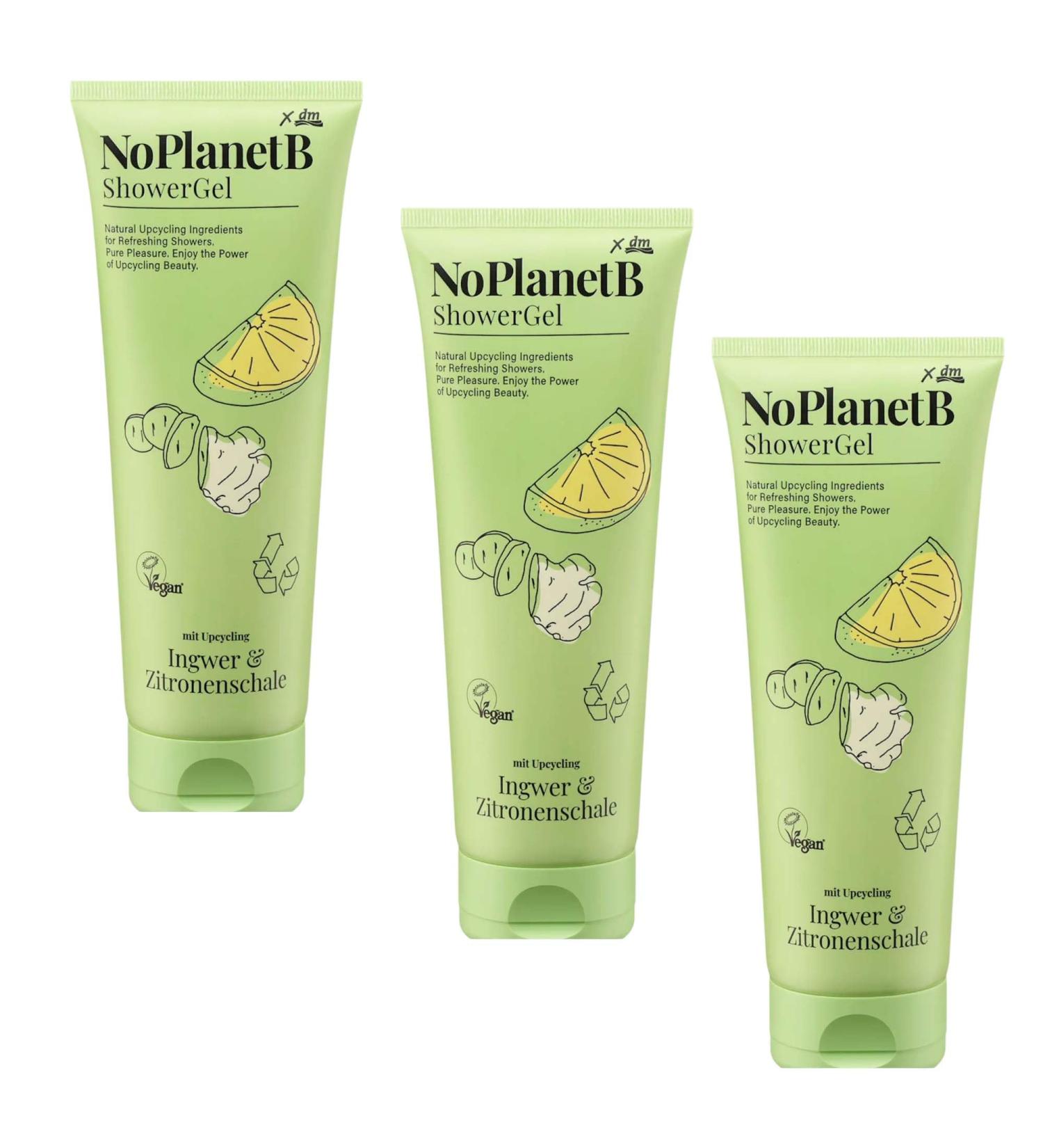 No Planet B No Planet B Showergel Ginger and Lemon Shower Cream 3 x 250 ml Vegan + 1 x Baby Firm Shower Treatment
