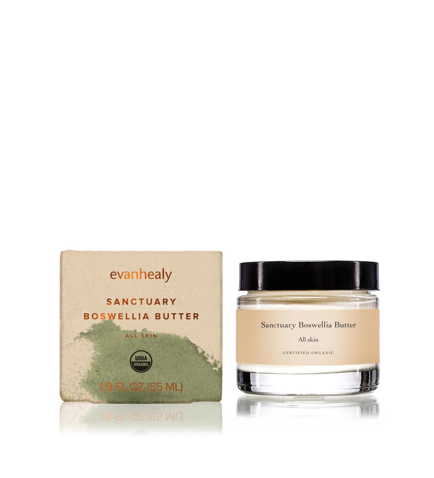 evanhealy Sanctuary Boswellia Butter | Rich & Creamy Organic Shea to Soften & Revitalize Face & Body | Essential Oil Free Moisturizer - Buy Online on GoSupps.com