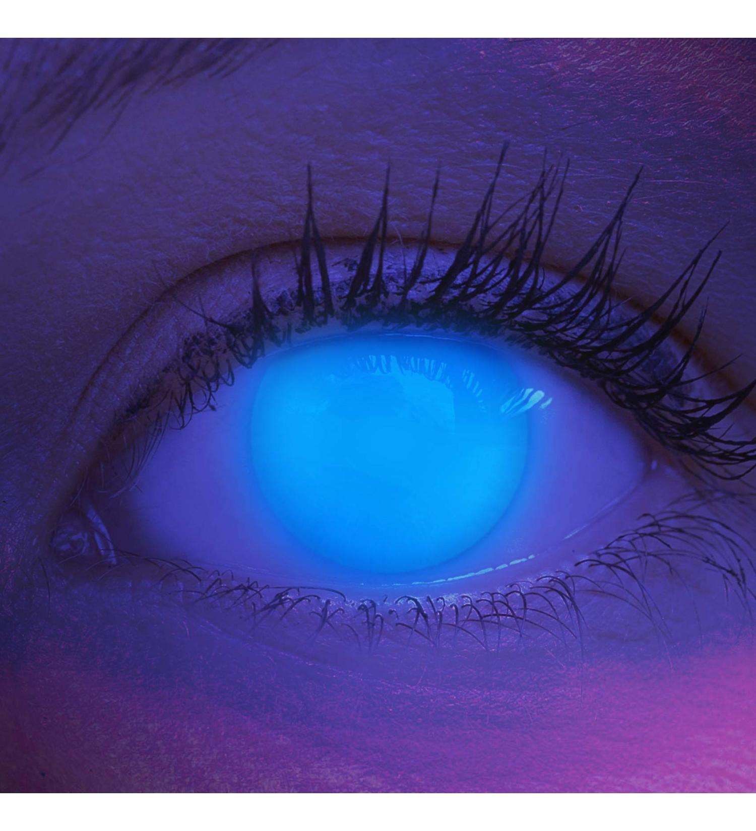 Colored UV Contact Lenses - Electric Blue & Neon Glow Annual Lenses for Halloween Mardi Gras & Carnival - Top Quality Without Prescription - Buy Online on GoSupps.com