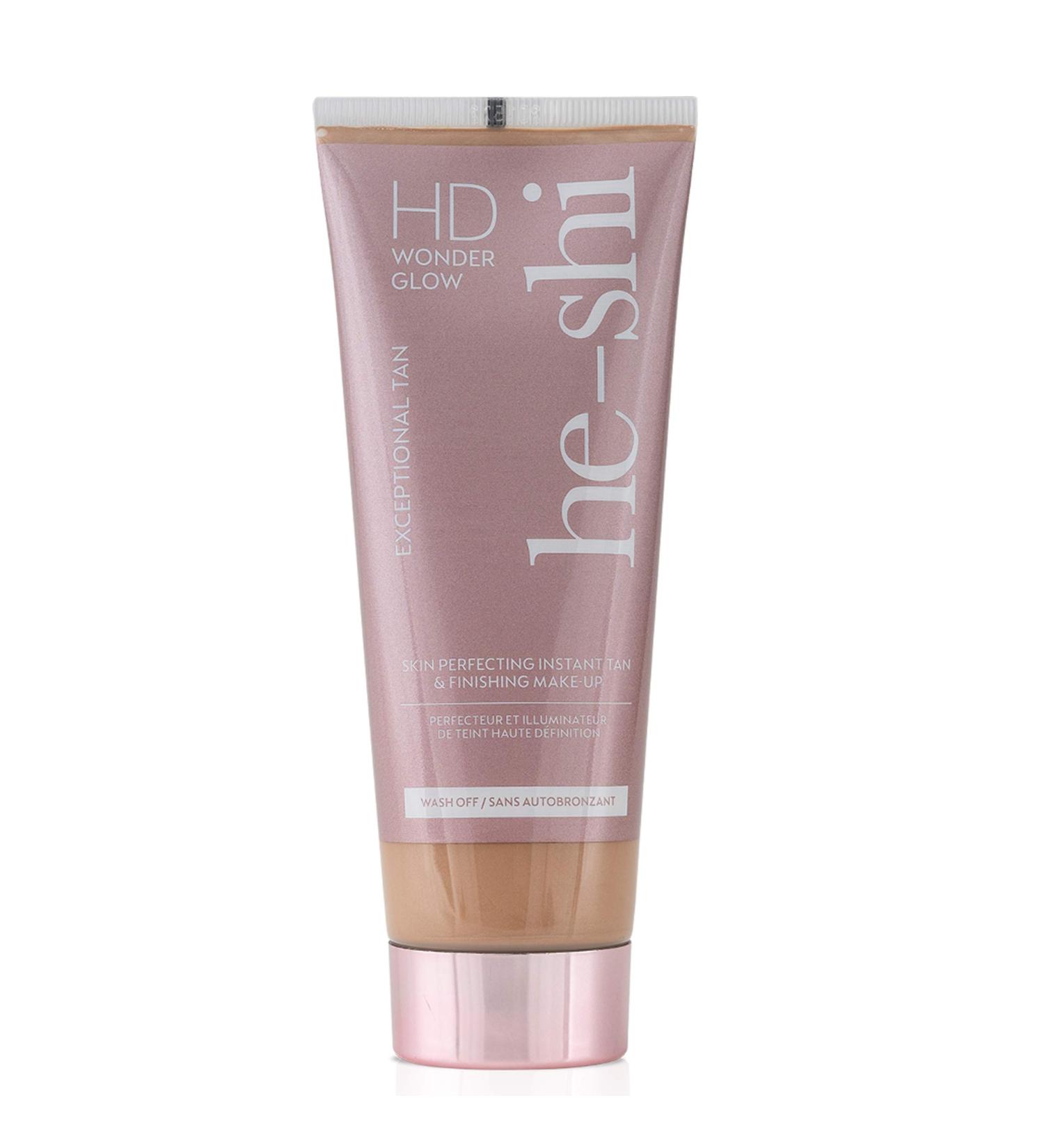 He-Shi HD Wonderglow Body Bronzer & Instant Tan - Illuminating Primer for Airbrushed Legs - Vegan & Cruelty Free - 100ml - Buy Online on GoSupps.com