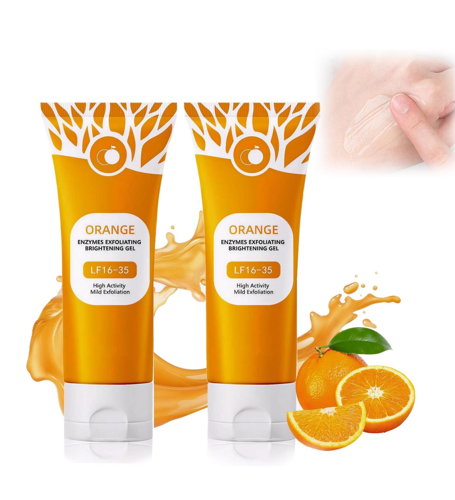 Charunee 2PCS Orange Enzymes Exfoliating Gel for Face & Body Orange Exfoliating whitening Gel for Facial Exfoliator Moisturizing Cleansing Blackhead Removal for All Types Skin - Buy Online on GoSupps.com