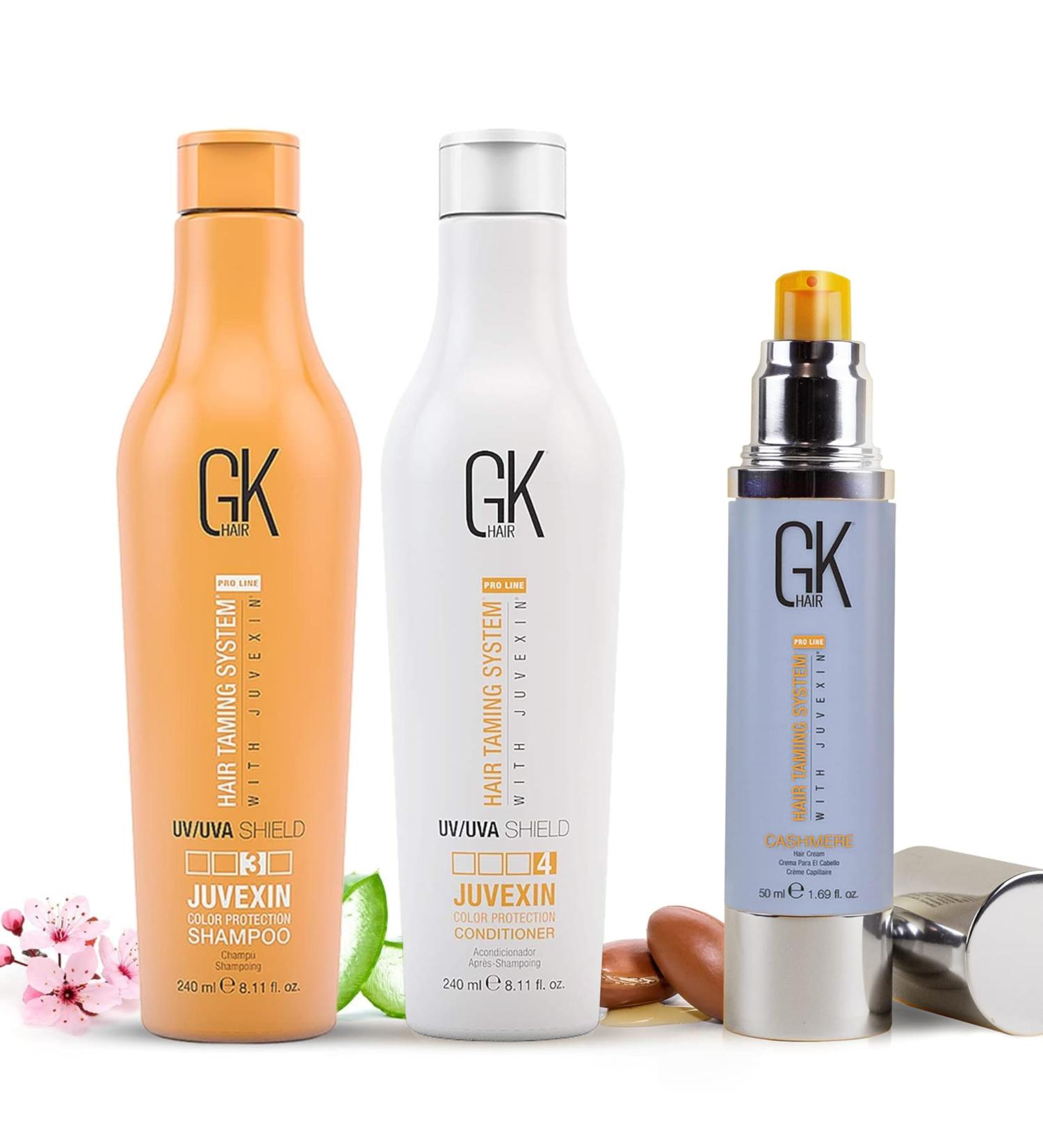 GK HAIR Coffret Shampooing & Apr s-Shampooing 240 ml avec Soin Sans Rin age 50 ml Soin Hydratant pour Cheveux Color s Protection Couleur Douceur et Contr le des Frisottis
