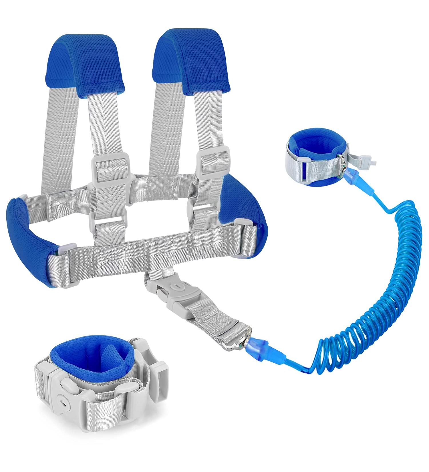 Kid's Toddler Harness & Leash Combo - Child Leash 2 in 1 Wrist-to-Wrist Safety Backpack - Blue 8.2 Feet - Buy Online on GoSupps.com