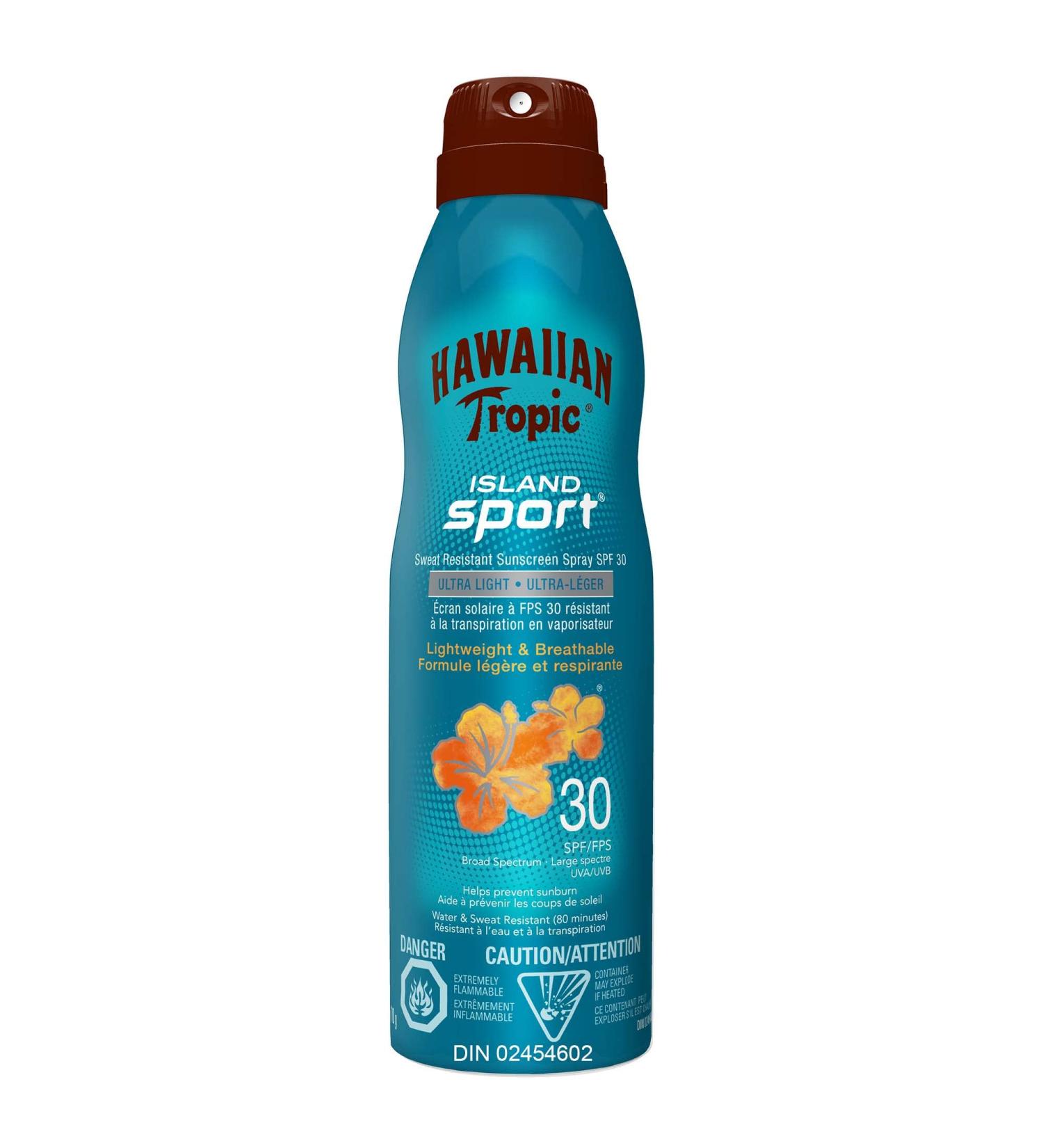 Hawaiian Tropic Island Sport Ultra-light Sport Sunscreen Spray SPF 30 Broad Spectrum Protection 170g Packaging may vary - Buy Online on GoSupps.com