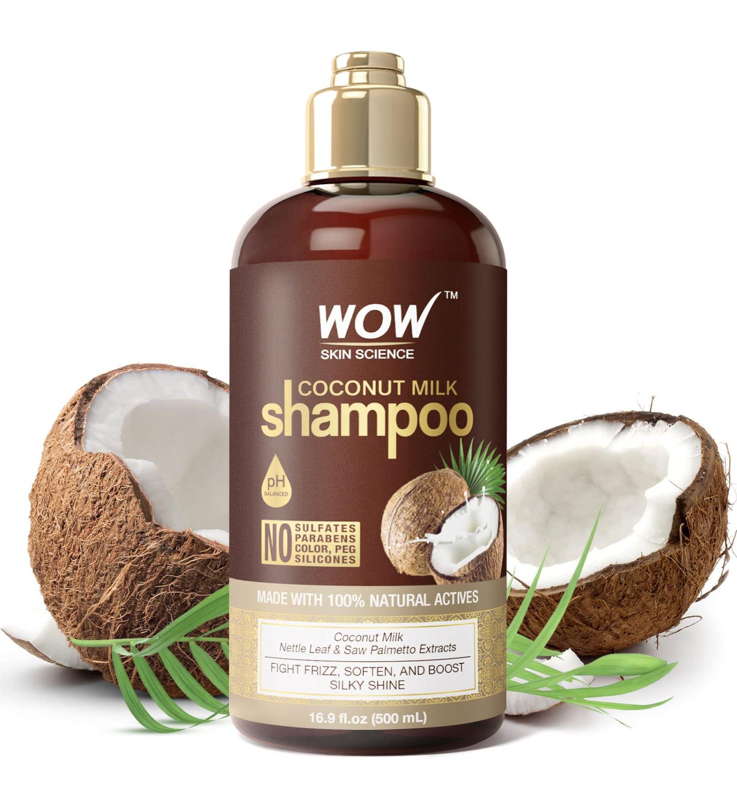 WOW Coconut Milk Shampoo - Hair Growth & Hydrating Shampoo for Curly and Wavy Hair - 16.91 Fl Oz, No Sulfates or Parabens - Buy Online on GoSupps.com