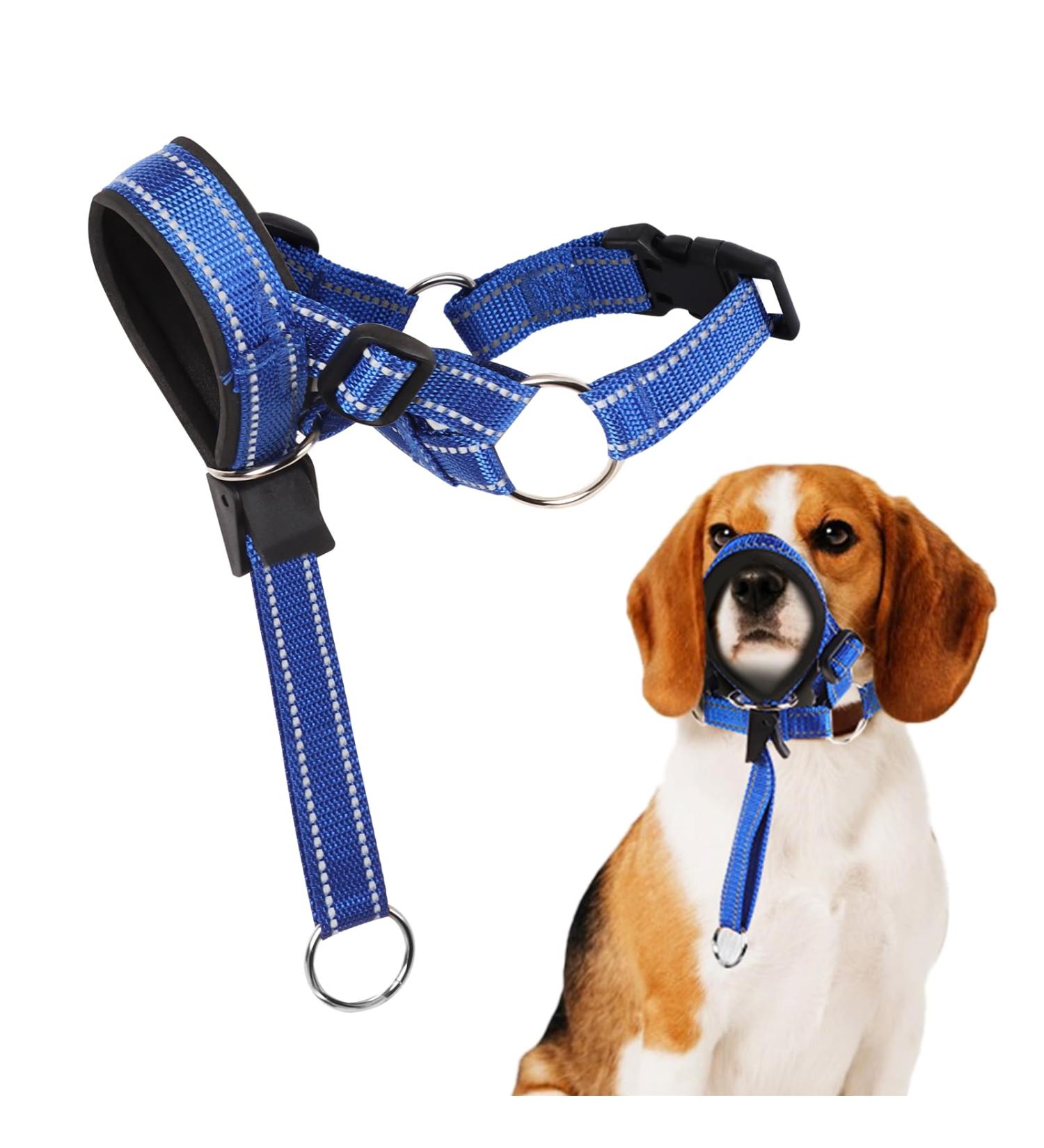 Deaguid Dog Head Collar with Safety Strap Adjustable Headcollar for Dogs Dog Head Harness to Stop Pulling Anti Biting Barking (L) - Buy Online on GoSupps.com