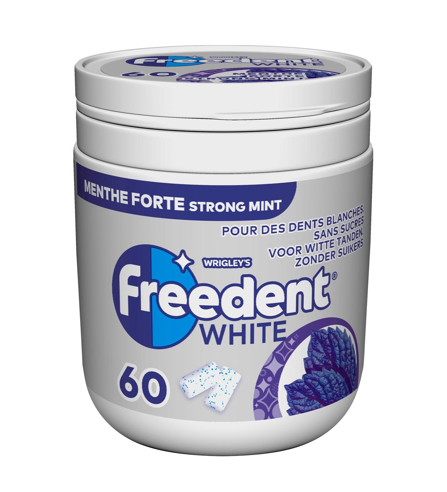 FREEDENT WHITE - Chewing-Gum Menthe Forte - Sans Sucres - Bo te de 60 drag es - 84g Menthe Forte 60 unit (Lot de 1) - Buy Online on GoSupps.com