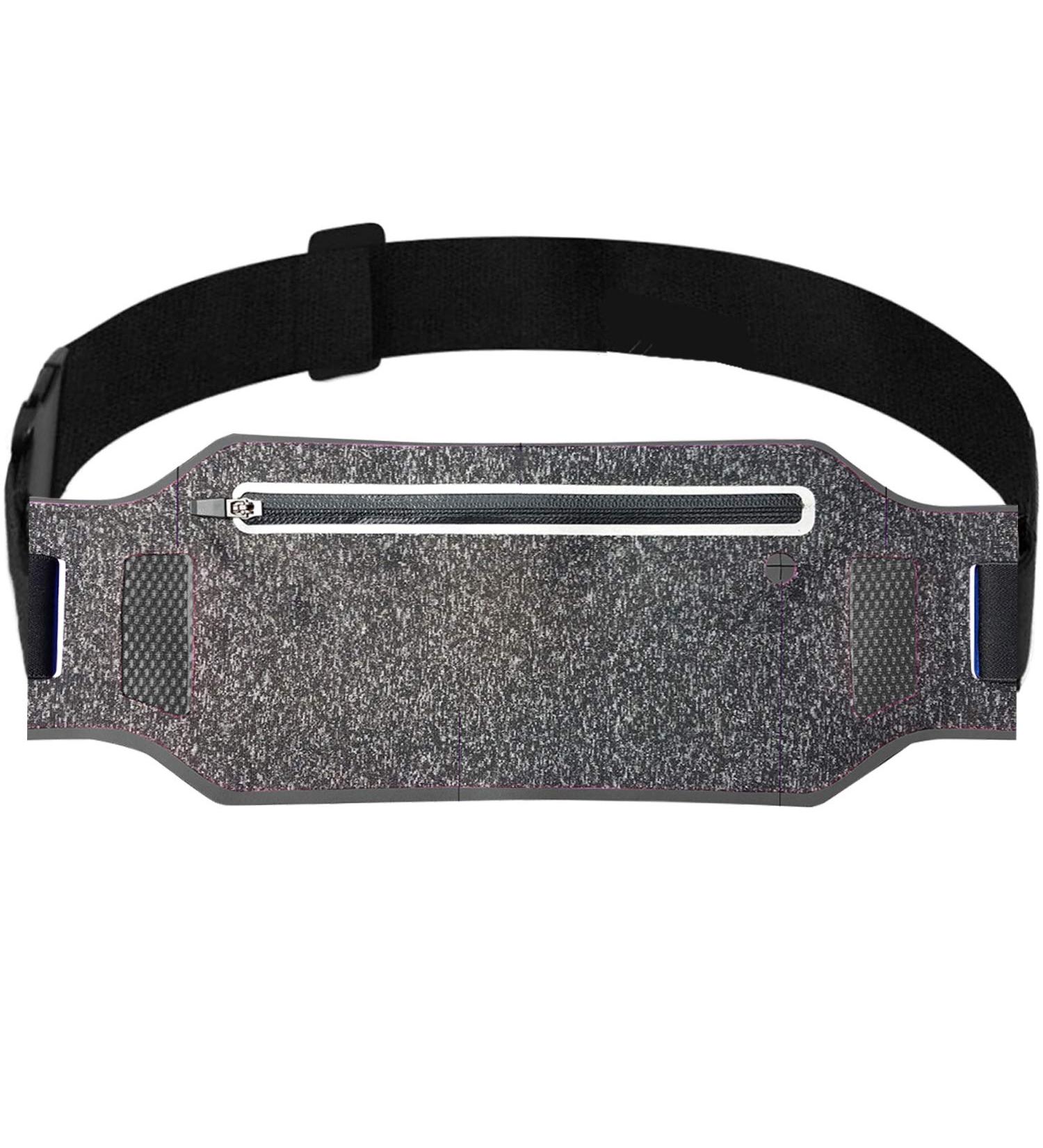 ANJ Outdoors Super Slim Water Resistant Money Belt | Expandable Running Belt for Women and Men | Holds Cell Phones, Cards, and Money | Ideal Waist Bag for Travel, Sports, and Yoga - Black - Buy Online on GoSupps.com