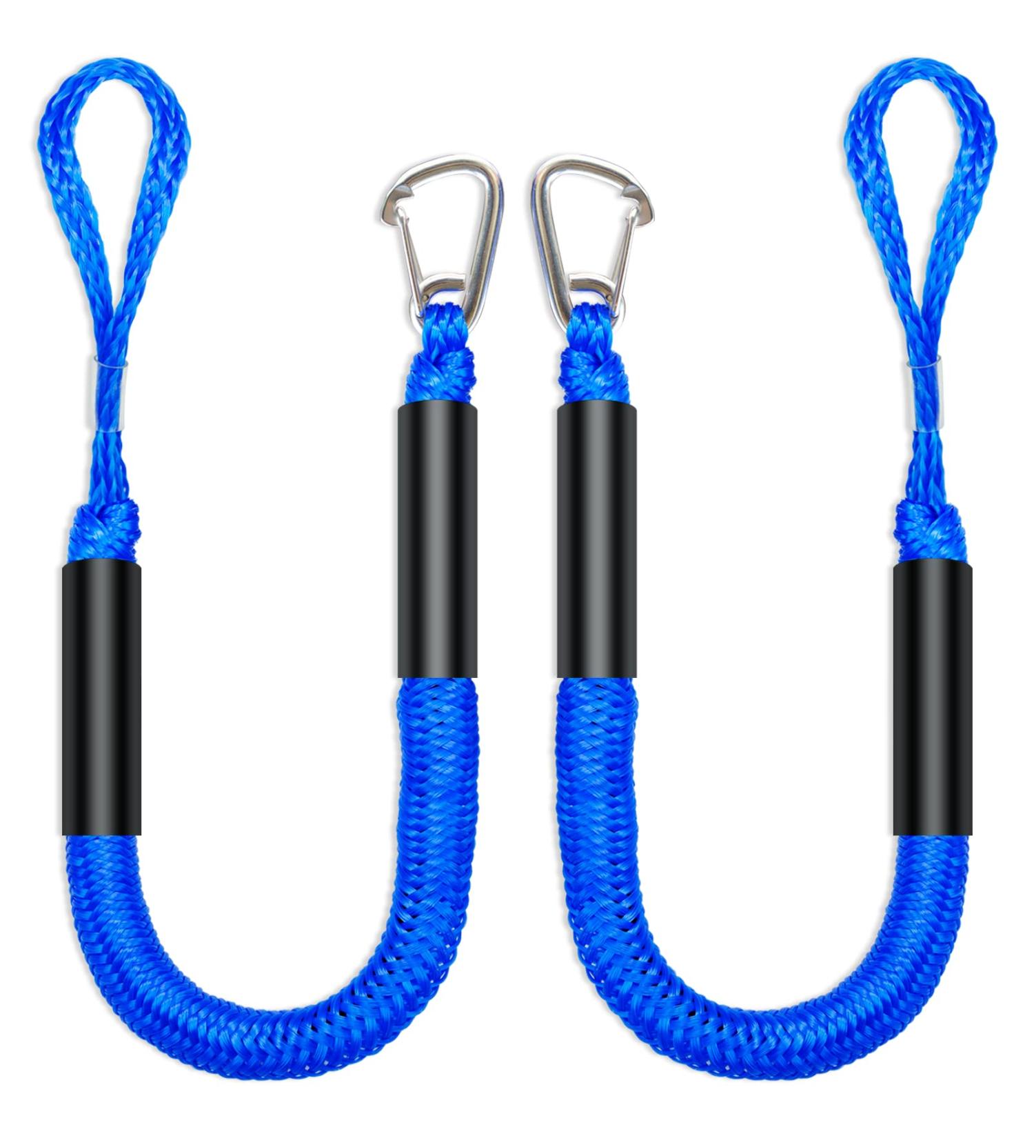 ONOSHIP 4FT Premium Boat Bungee Dock Lines - Marine Grade 316 Stainless Clip - Jet Ski & Kayak Accessories - 4 Feet Blue - Buy Online on GoSupps.com