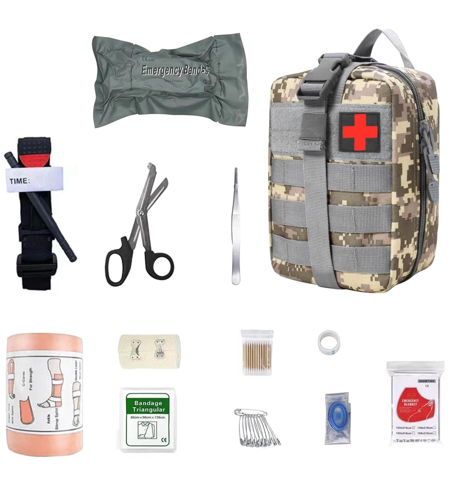 First Aid Set & Tactical Medical Bag for Camping Hiking Hunting & Adventure | Trauma Kit for Home Car & Military Survival - Buy Online on GoSupps.com
