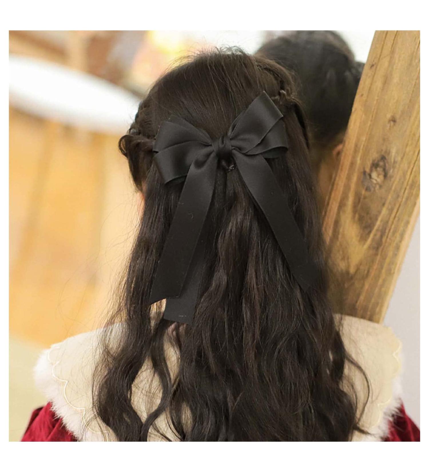 Cimenexe Vintage Black Silk Bow Hair Clips French Bow Hair Barrettes Black Bow Tie Hair Clip Barrette Black Bow Knot Hair Clip Silk Bow Headpiece Hair Accessory for Women and Girls - Buy Online on GoSupps.com