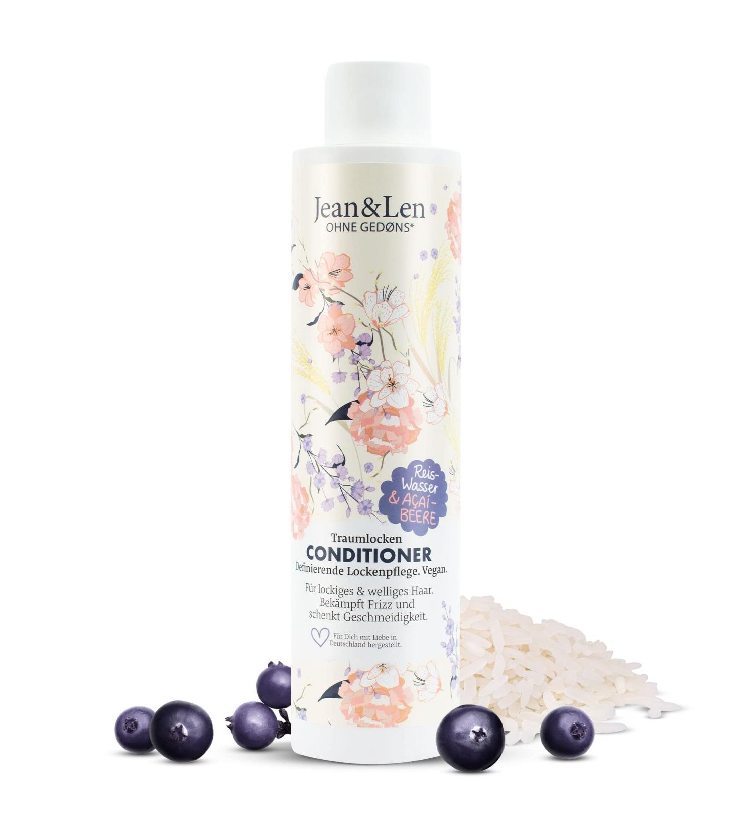 Jean & Len Dream Curls Conditioner - Reiswasser & A aibere for Curly & Wavy Hair | Frizz Control Smoothness Vegan Paraben & Silicone-Free | 300 ml - Buy Online on GoSupps.com