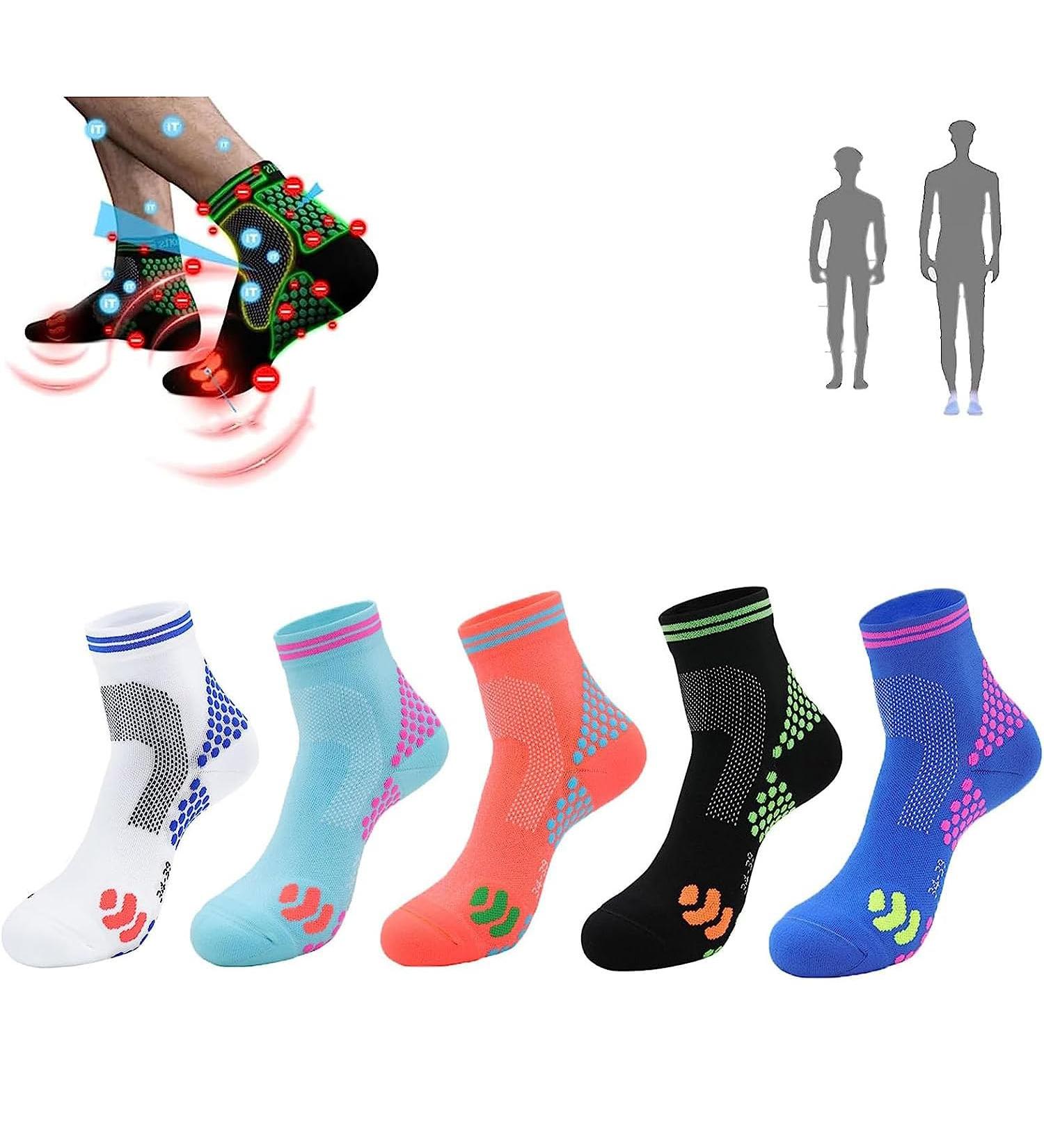 Far Infrared Titanium Ion Ankle Compression Socks for Men and Women - 5 Pairs Medium - Buy Online on GoSupps.com