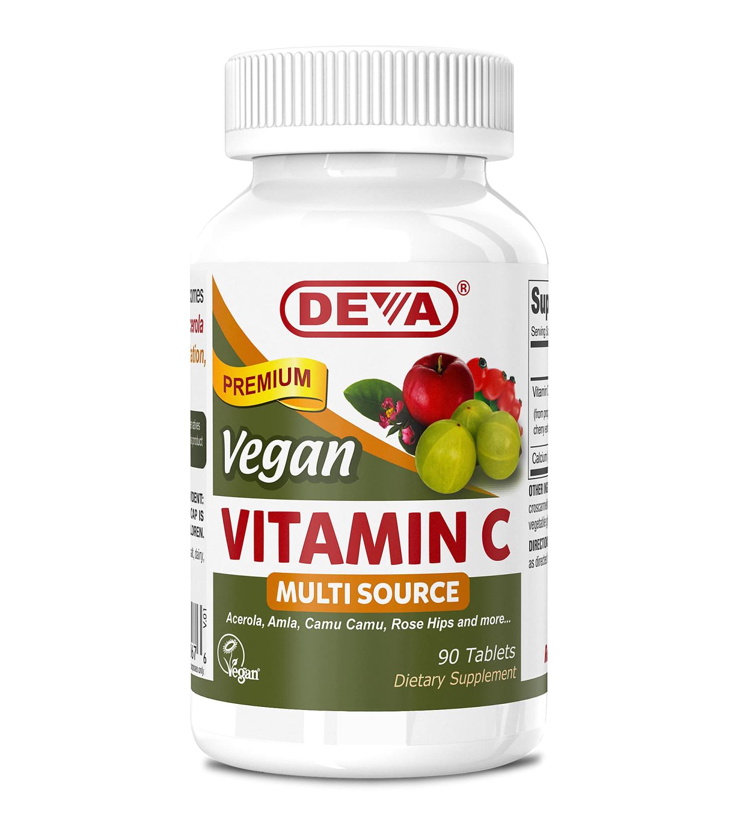 Deva Vegan Vitamin C - Multi Source 90 Tablets | Immune Support & Antioxidant Boost - Buy Online on GoSupps.com