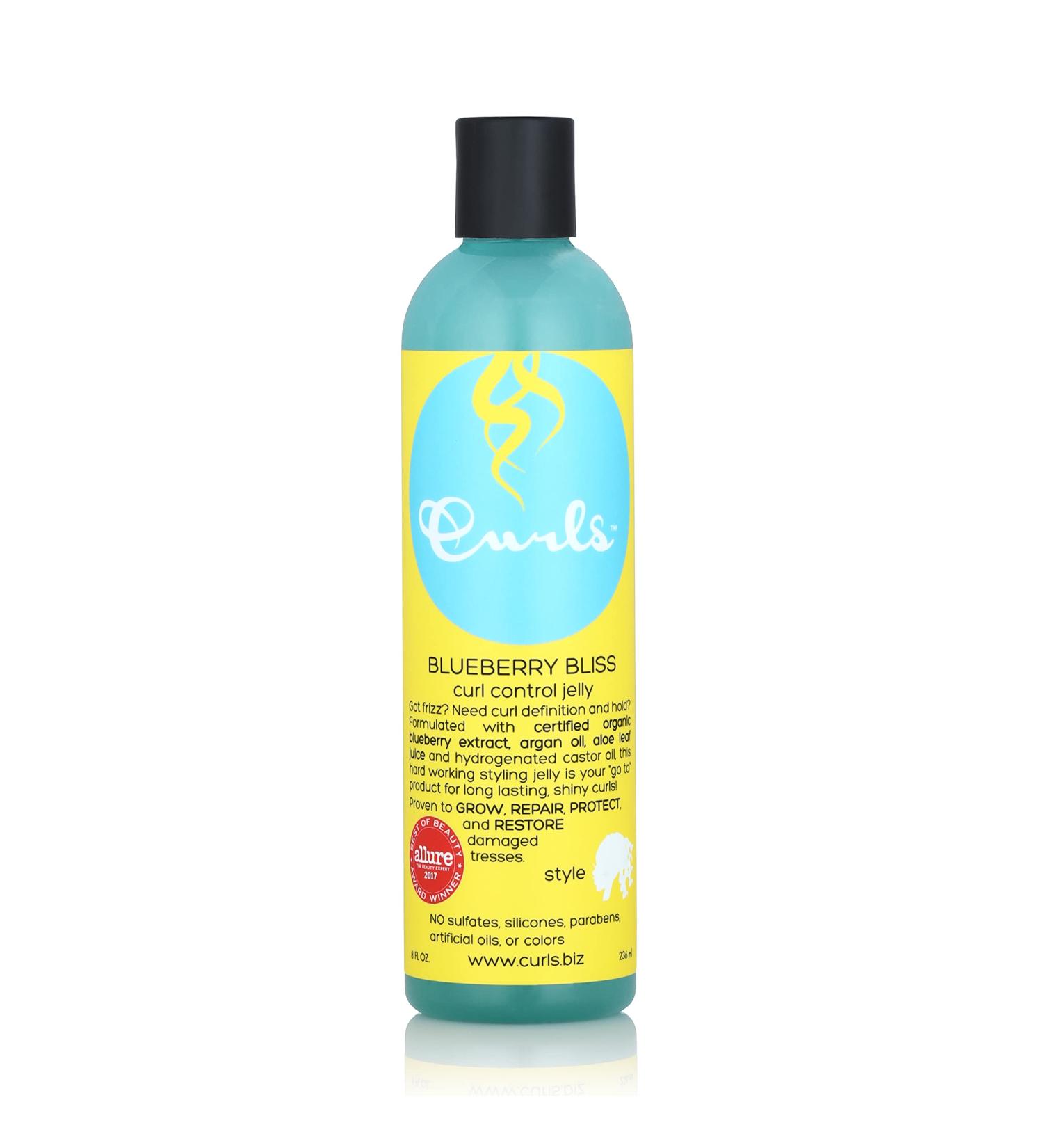Curls Blueberry Bliss Control Jelly 8oz - Define & Defrizz for Wash & Go's, Twist Outs, Braid Outs, Roller Sets - All Hair Types - Buy Online on GoSupps.com