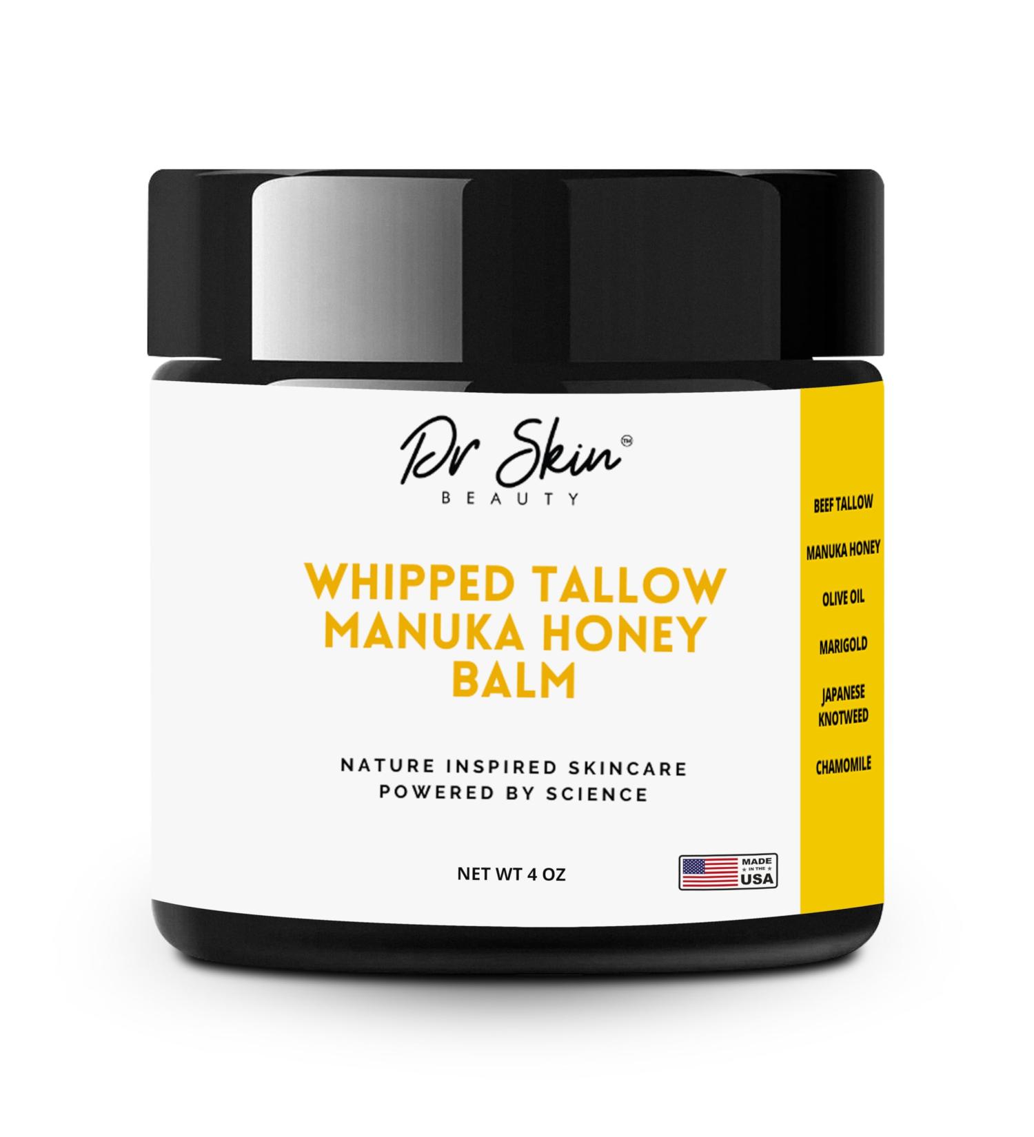 Whipped Beef Tallow and Manuka Honey Balm 4oz Orange scent Grass Fed Grass Finished Organic Face Cream Body Lotion and Lip Balm for psoriasis eczema and babies