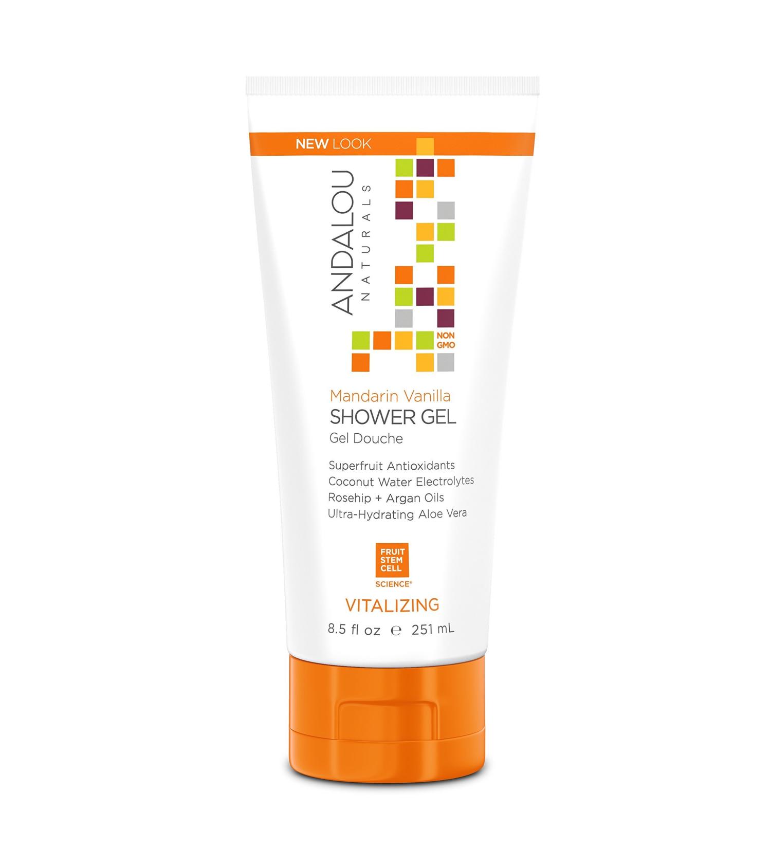 Andalou Naturals Mandarin Vanilla Shower Gel - 8.5 Fl Oz | Vitalizing & Refreshing - Buy Online on GoSupps.com