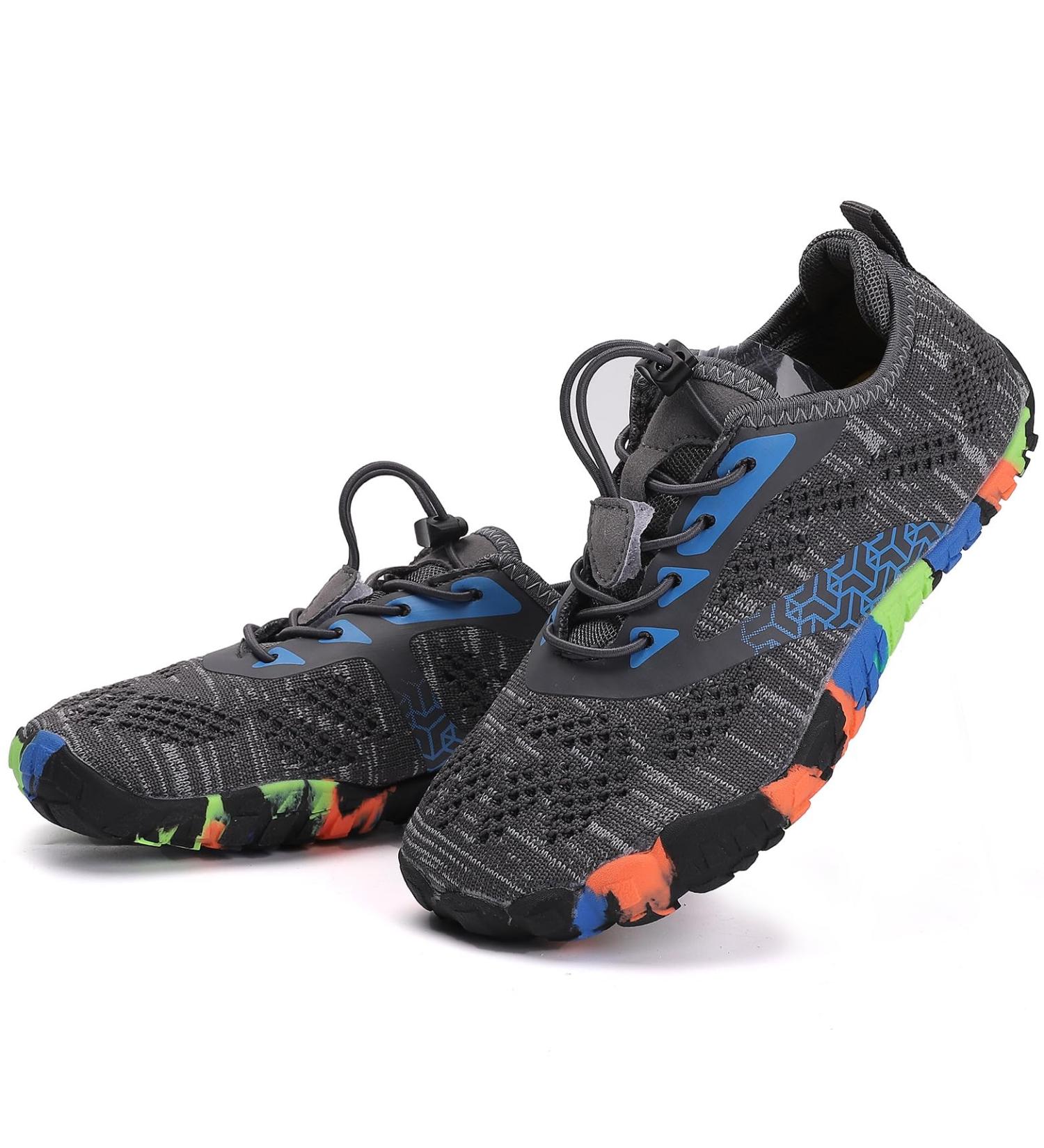 Dimaiglobal Kinder Wasserschuhe | Fast-Drying Swimming Shoes for Boys & Girls | Aquasque Light Slipproof Beach & Bathing Shoes (EU 37 Gray) - Buy Online on GoSupps.com