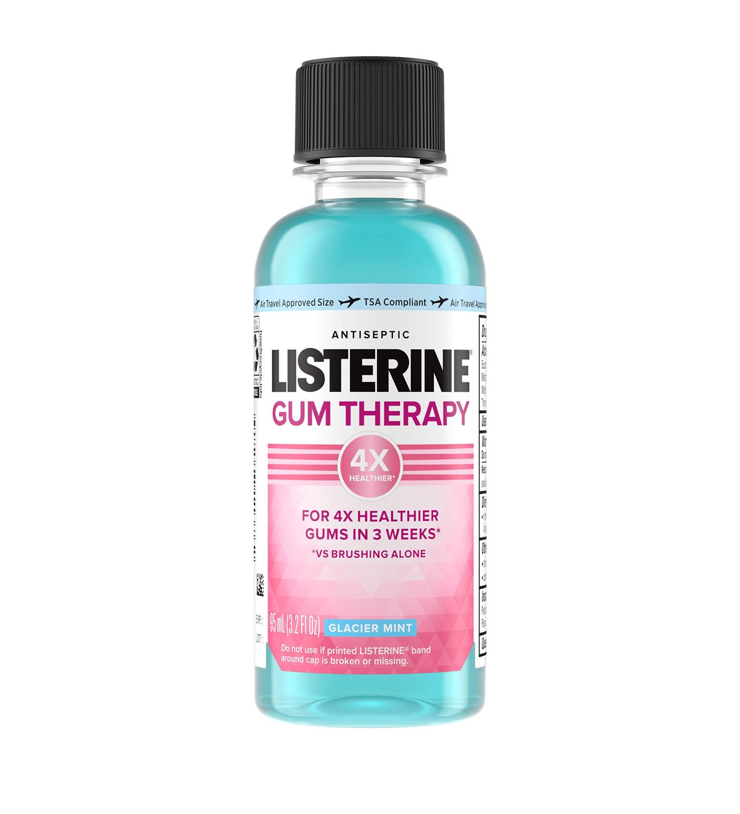 Listerine Gum Therapy Anti-Plaque & Gingivitis Travel Mouthwash 95mL - Glacier Mint - Buy Online on GoSupps.com