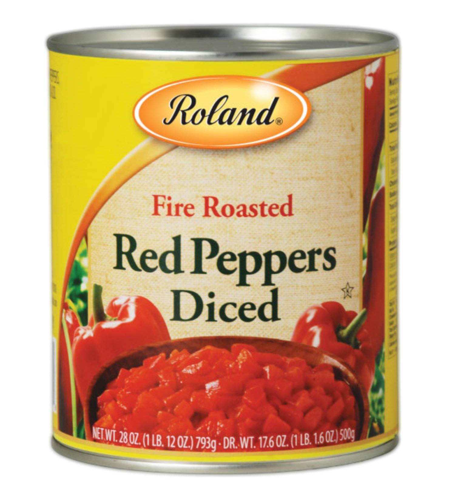 Roland Fire Roasted Diced Red Peppers 28oz Cans - Pack of 4 - Buy Online on GoSupps.com