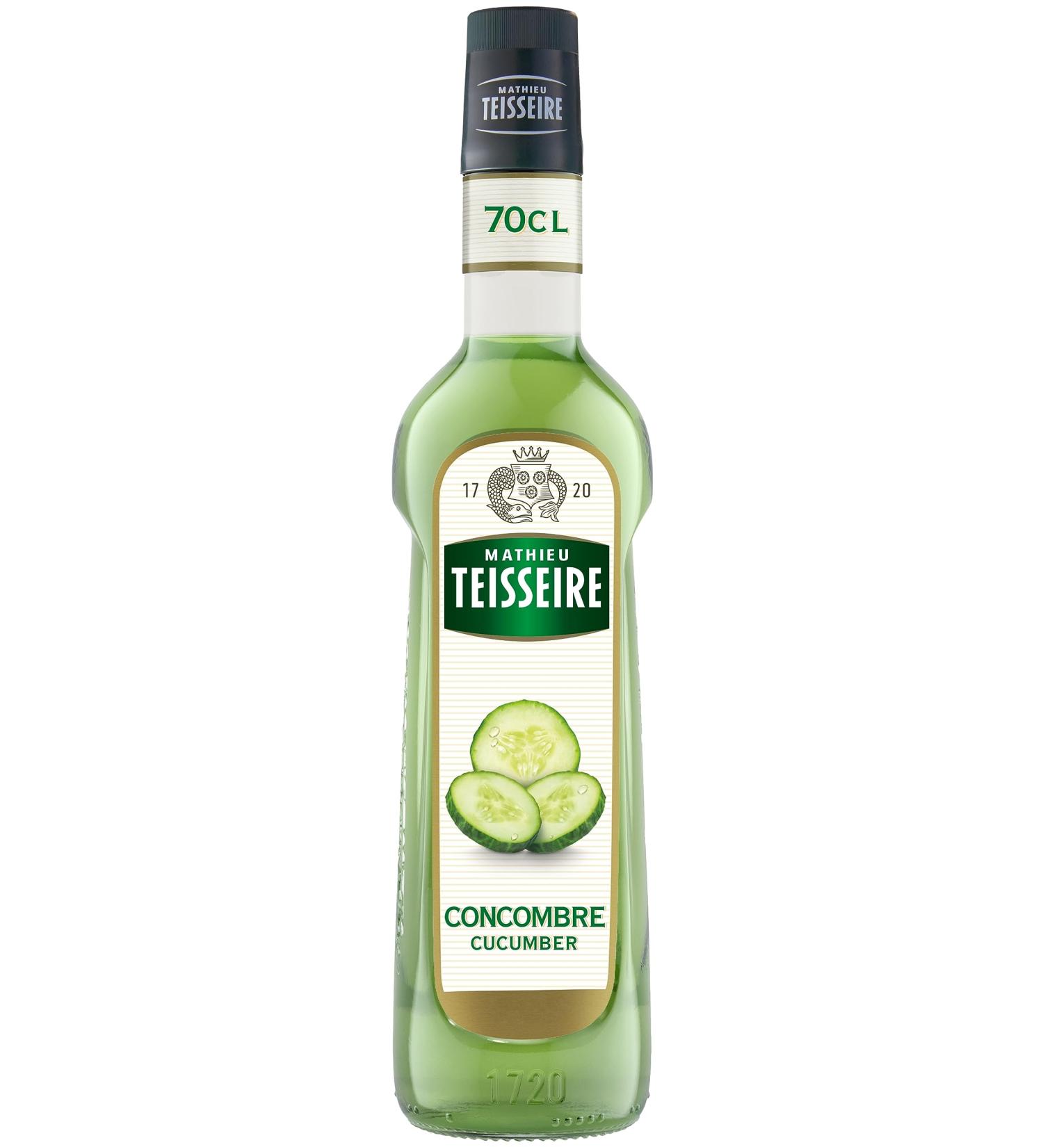Cucumber syrup Mathieu Teisseire for drinks cocktails with or without alcohol lemonades teas sodas 70cl bottle - Buy Online on GoSupps.com