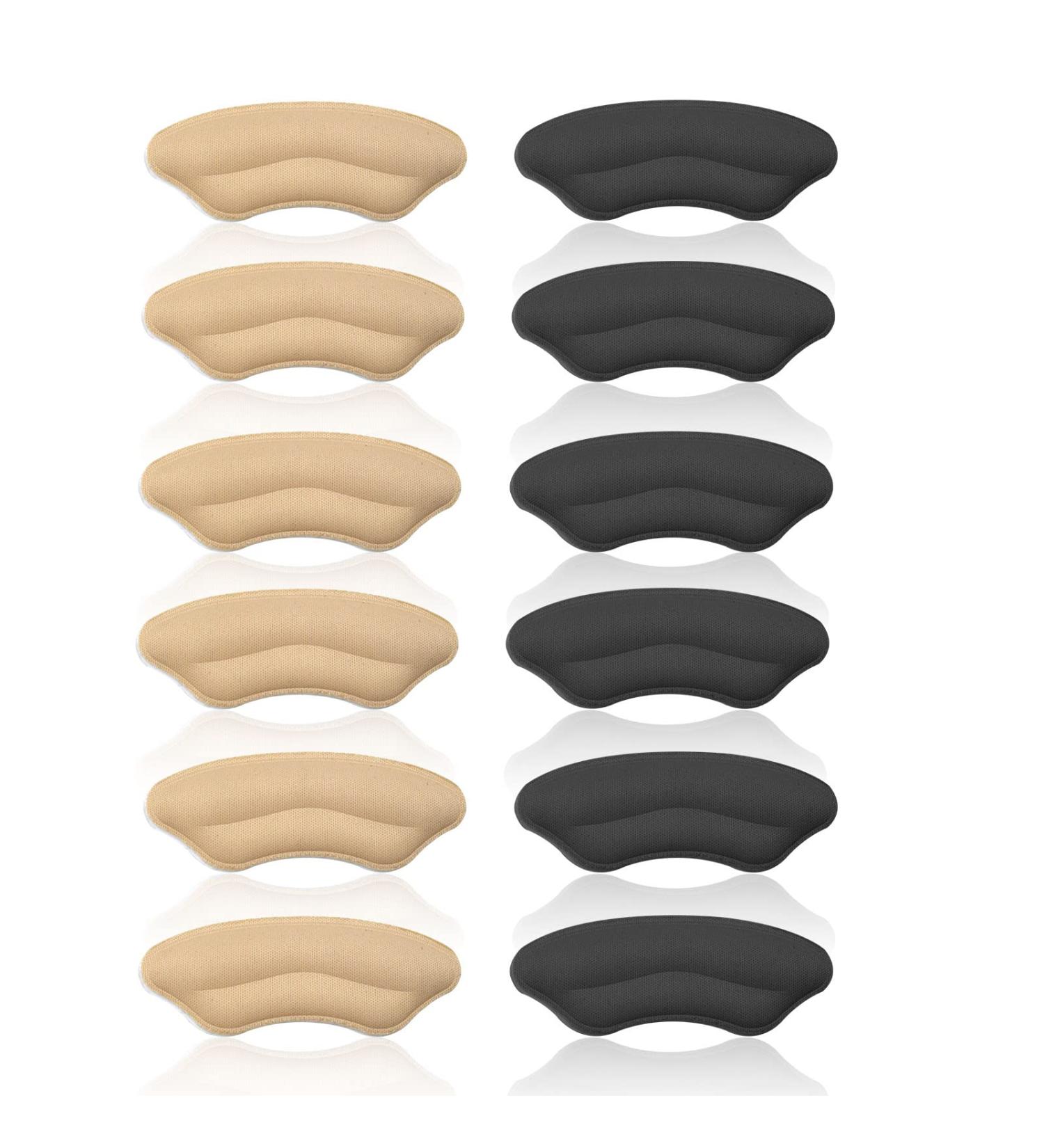 Heel Cushion Pads - 3 Black and 3 Beige Heel Stickers for Improved Shoe Fit and Comfort - Buy Online on GoSupps.com