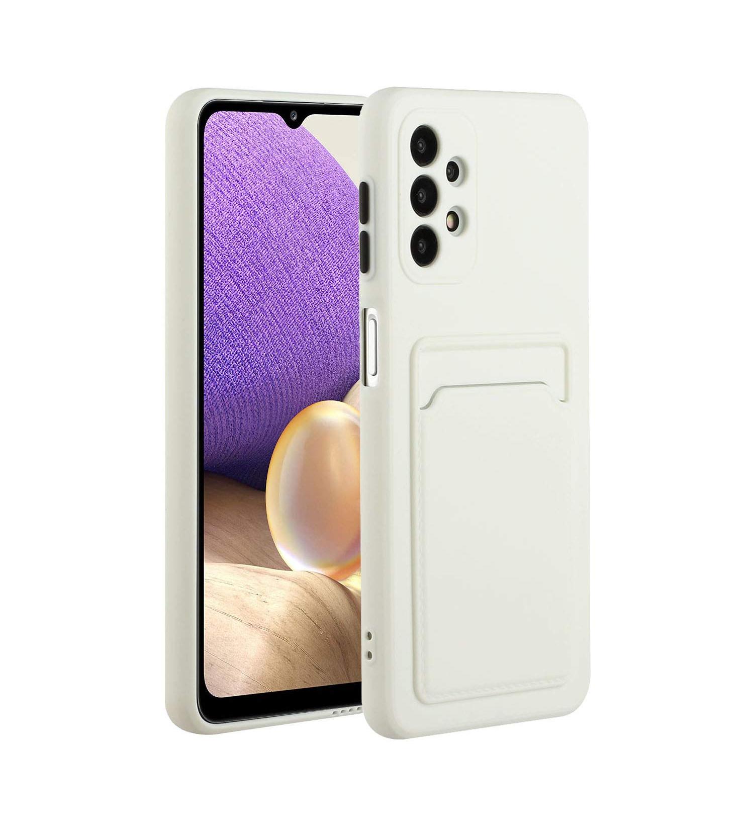 Tivenfezk Nadoli Ultra Thin Silicone Case for Samsung Galaxy A13 4G - Shockproof Scratch-Resistant Wallet TPU Cover with Credit Card Holder - White - Buy Online on GoSupps.com