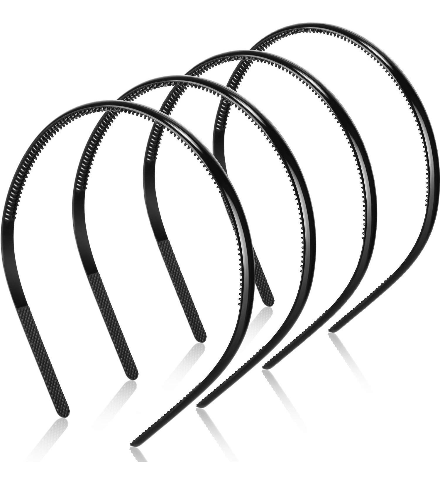 4 Pieces Thin Plastic Headbands with Teeth - DIY 8mm Wide Hair Accessories | International Shipping - Buy Online on GoSupps.com