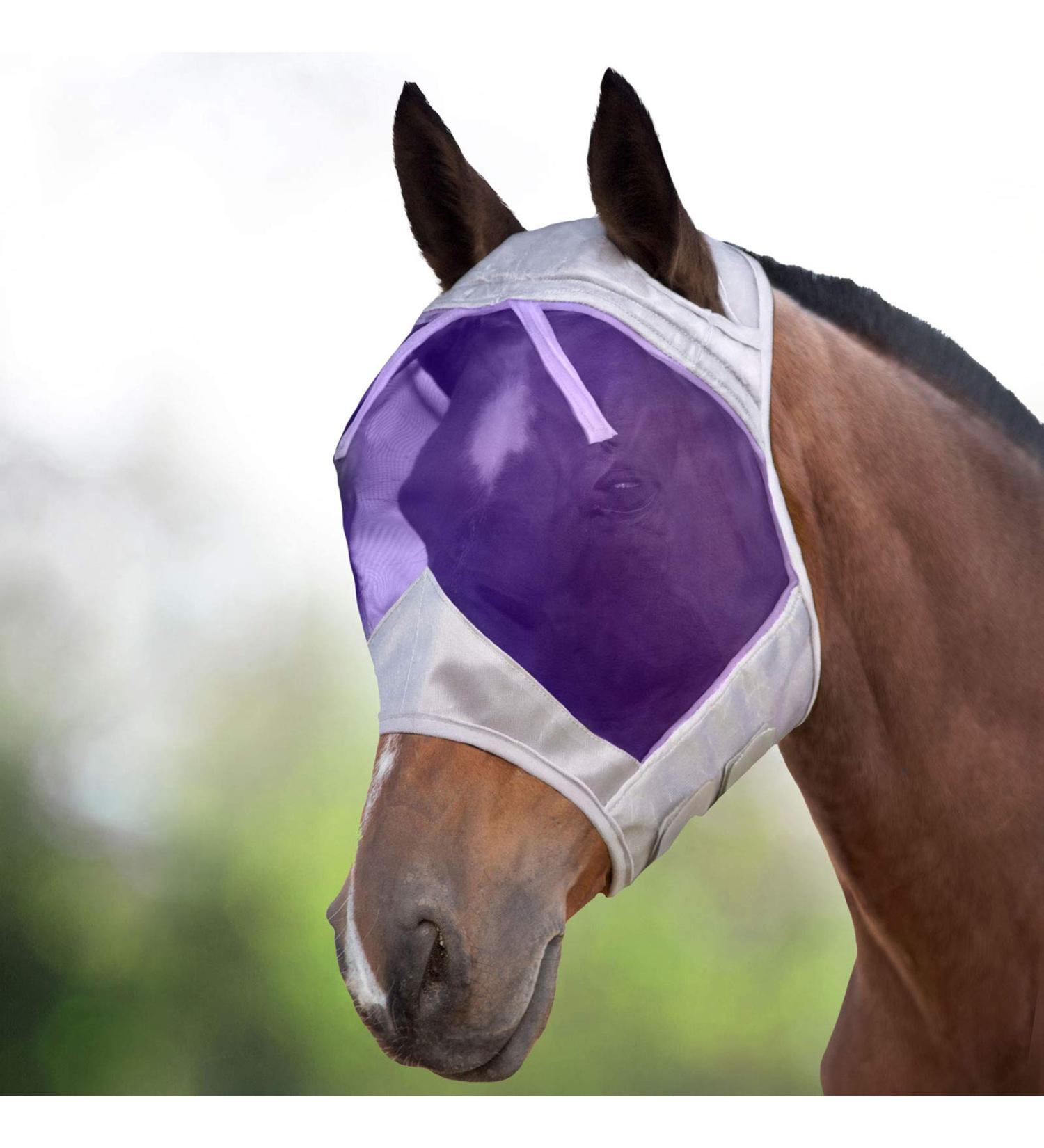 Harrison Howard Caremaster Thick Fleece Fly Mask for Horses | UV Protection | Standard Silver/Purple | International Shipping Available - Buy Online on GoSupps.com