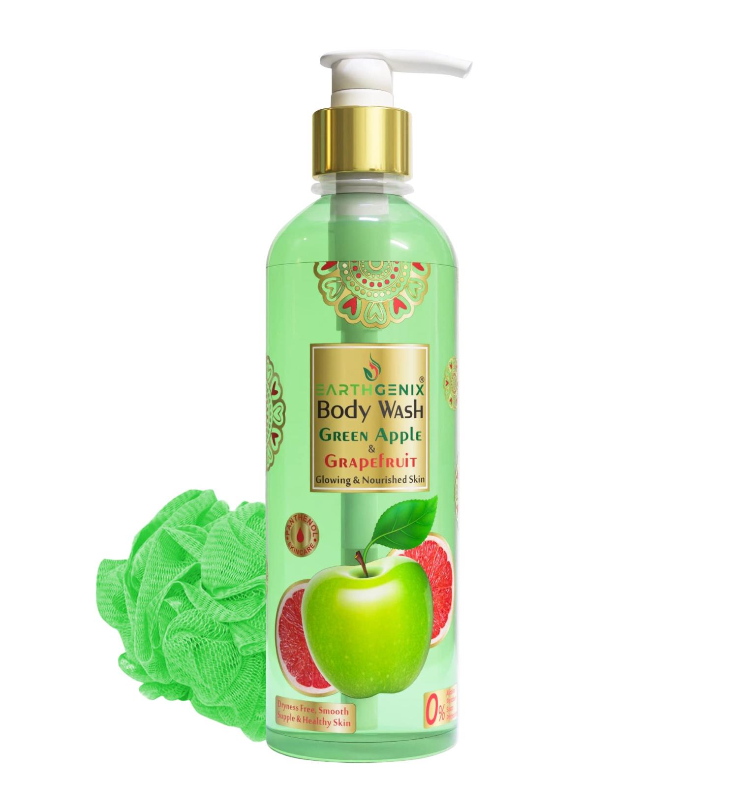 Buy Green Apple & Grape Body Wash 300ml | Loofah Free | Nourishing & Glowing Skin | All Skin Types | Unisex - Buy Online on GoSupps.com