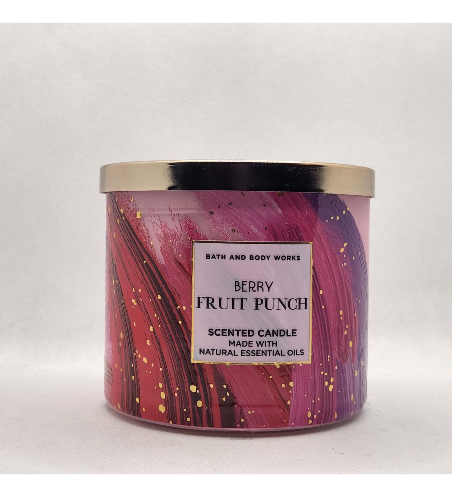 Bath & Body Works White Barn 3-Wick Candle w/Essential Oils - 14.5 oz - 2022 Early Summer Scents! (Berry Fruit Punch)