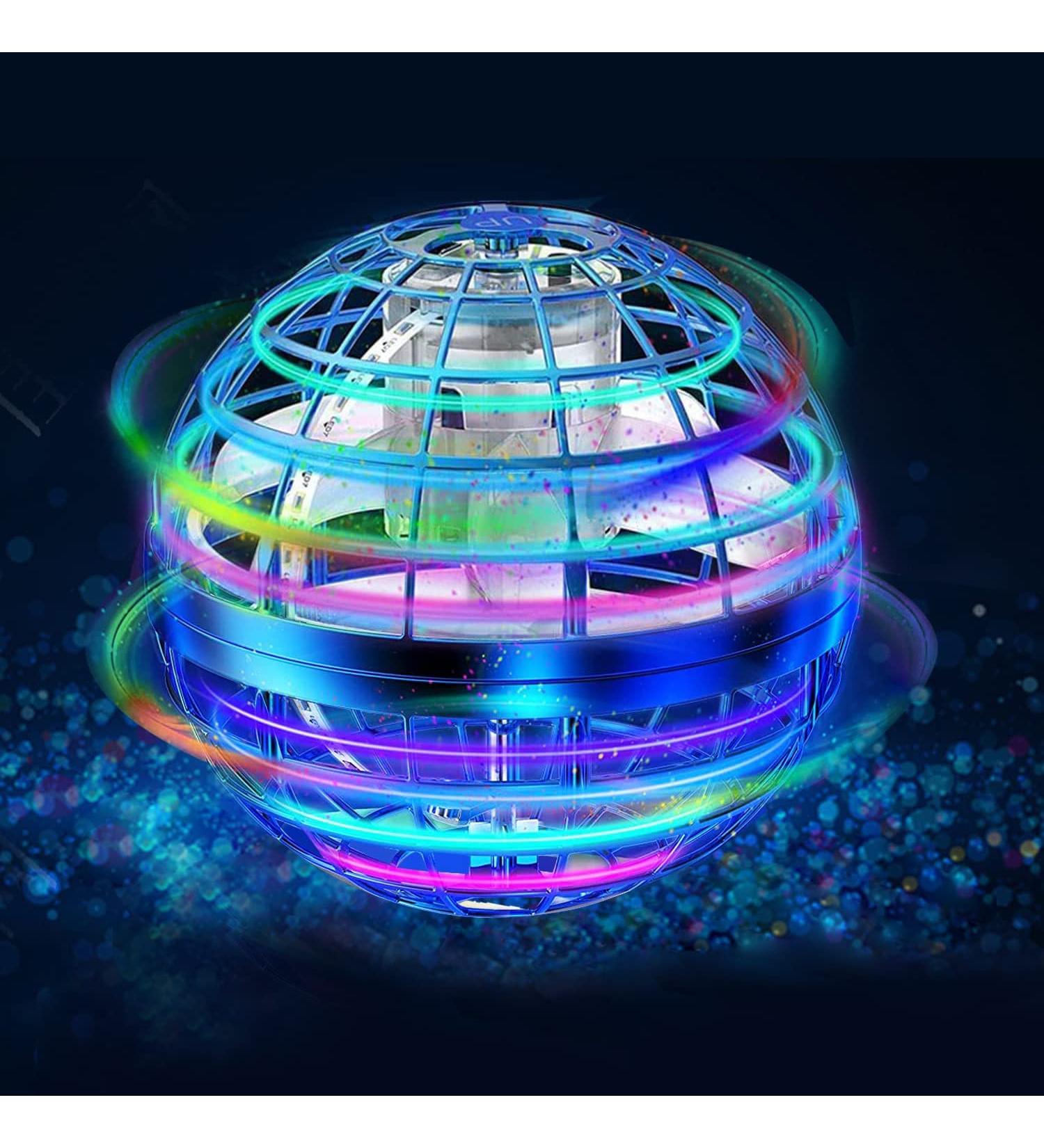 Hand Controlled Flying Orb Ball Toy with LED Lights - 360 Rotating Mini Drone for Kids & Adults - Indoor/Outdoor Fun (Blue) - Buy Online on GoSupps.com