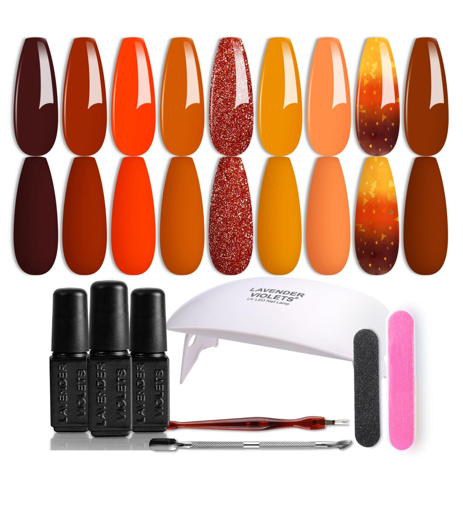 Lavender Violets 19 Pcs Gel Nail Polish Kit with LED Lamp - Twilight Forest Collection - Buy Online on GoSupps.com